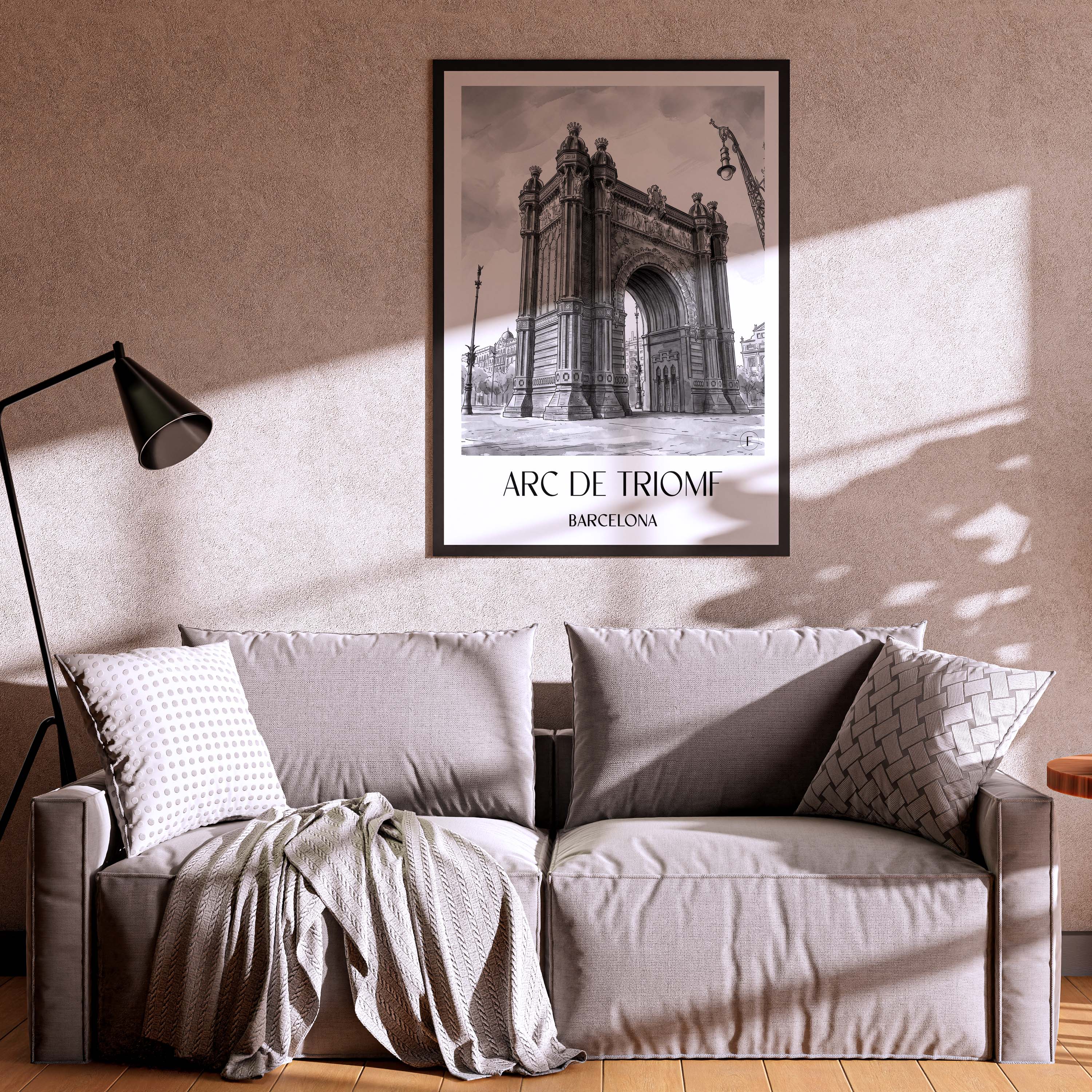 arc-de-triomf-barcelona-spanien-poster-aquarell-schwarz-weiss