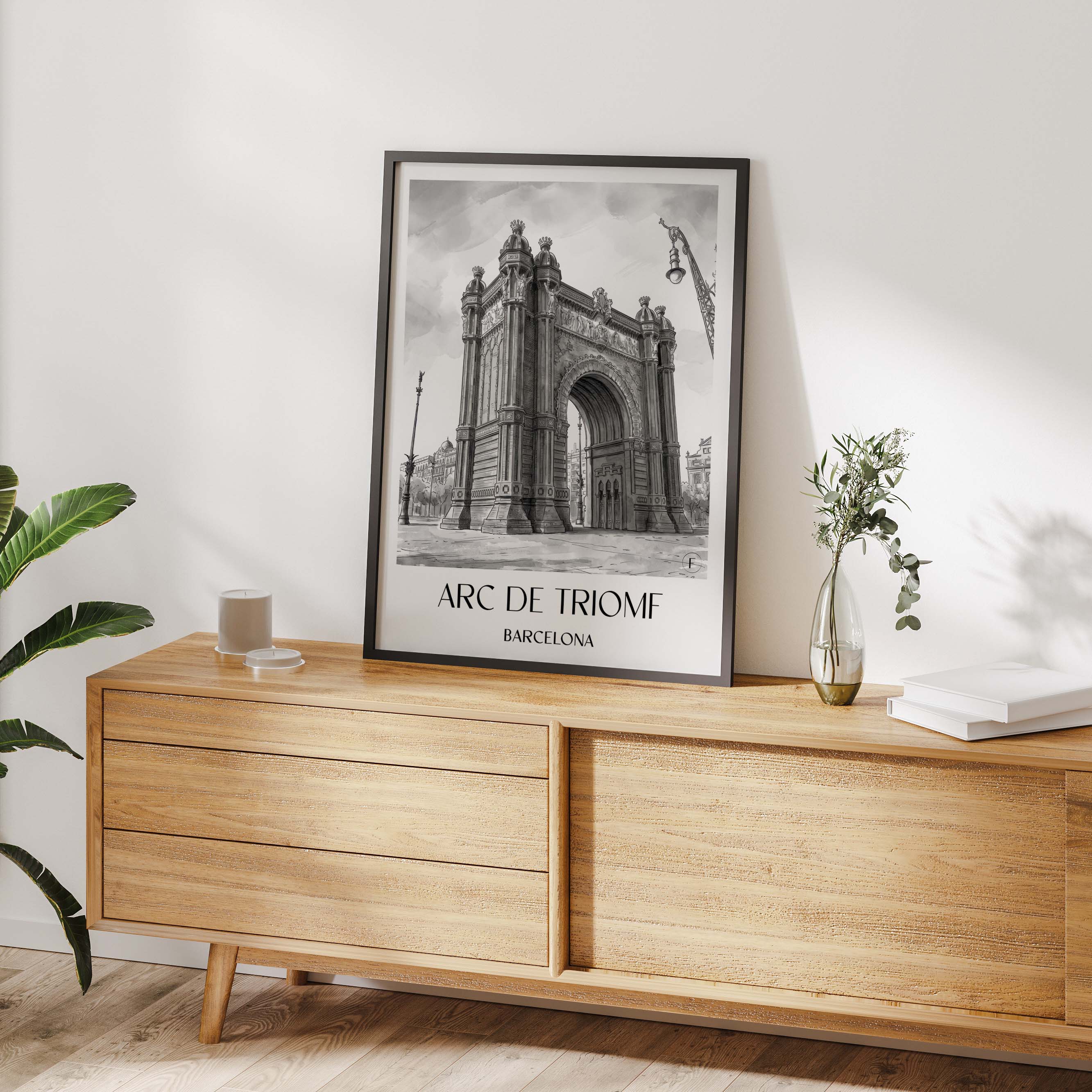 arc-de-triomf-barcelona-spanien-poster-aquarell-schwarz-weiss