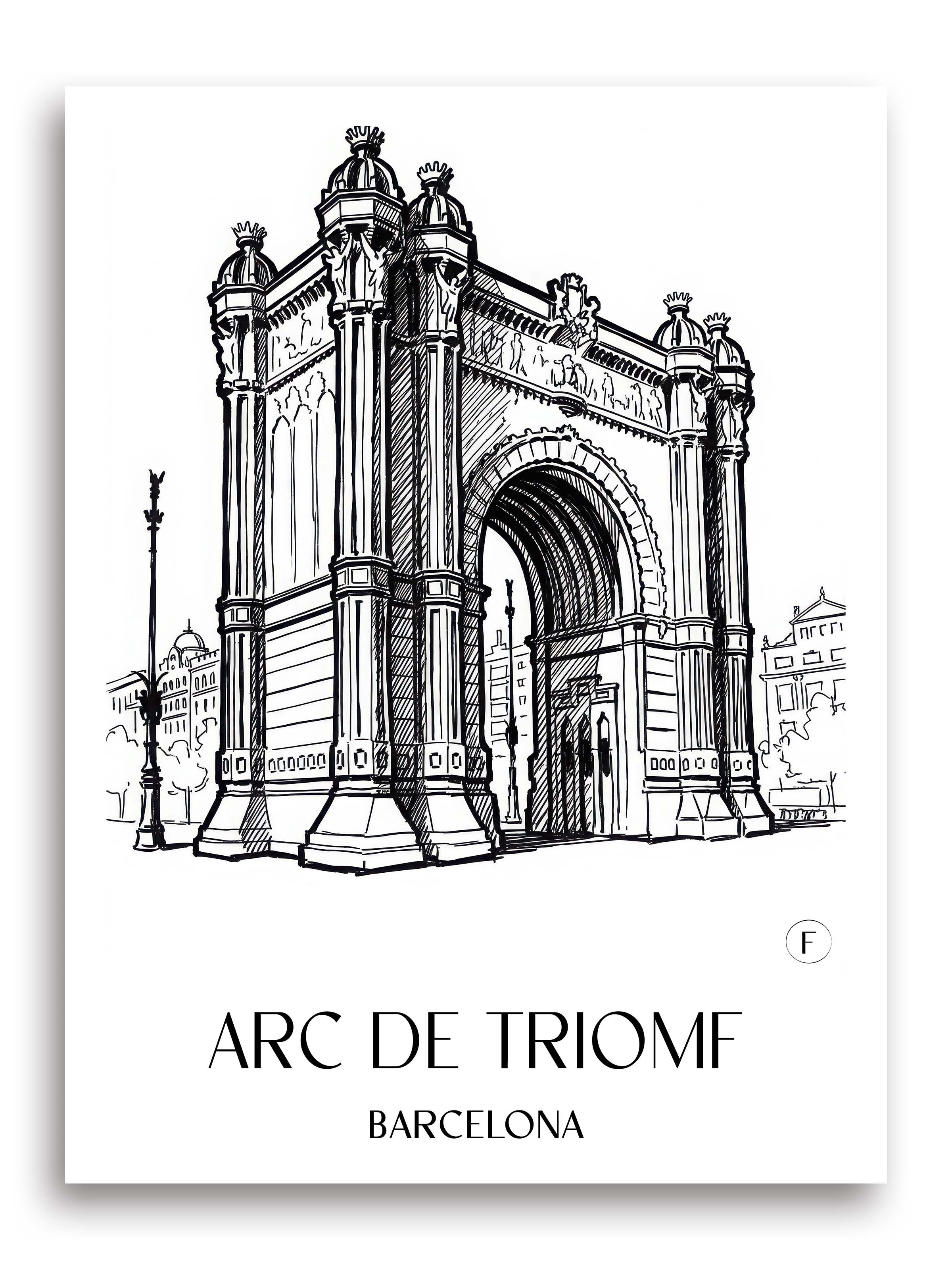 Arc de Triomf Poster - Barcelona - Spanien Kunstdruck - Skizze von A4 bis A1 - favplace
