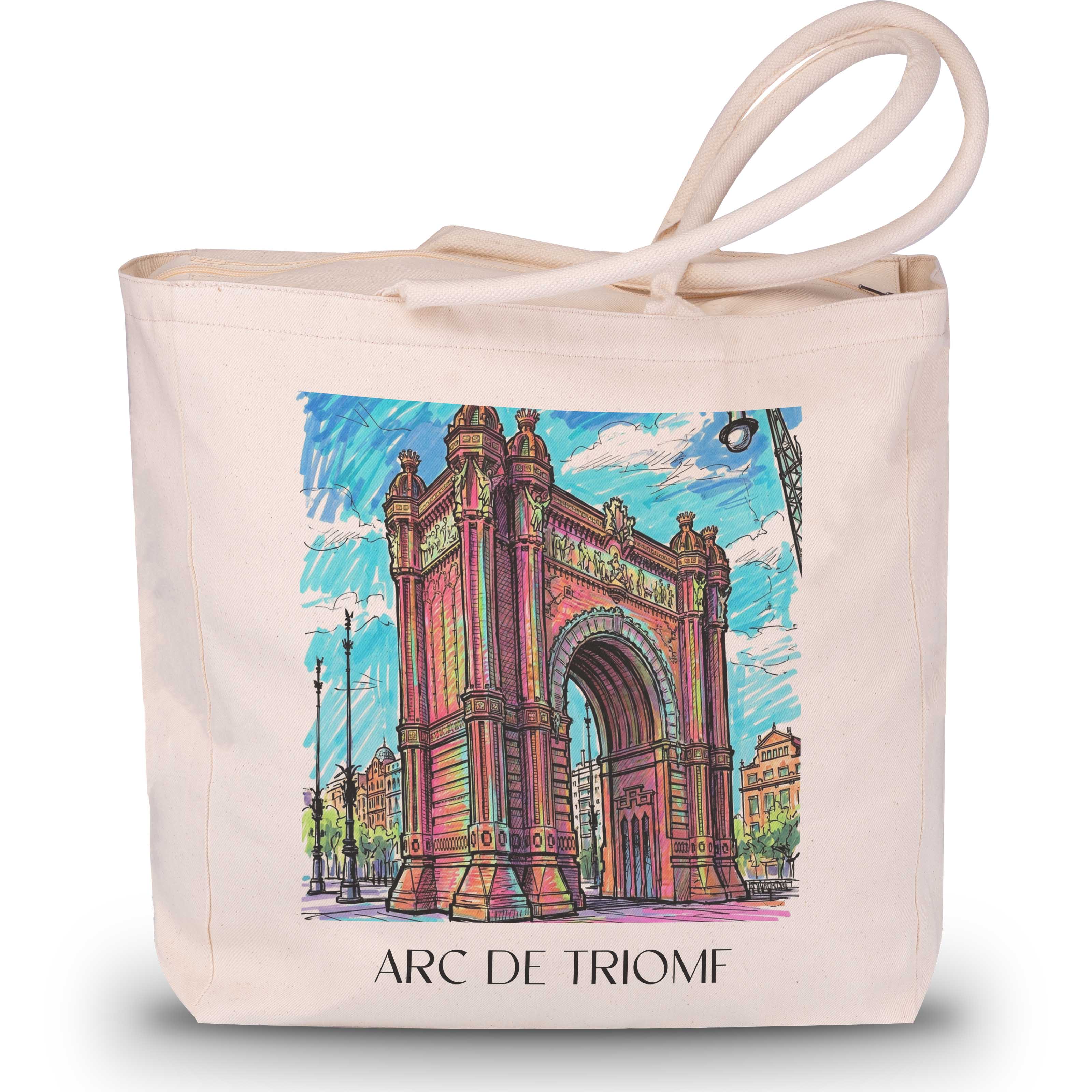 arc-de-triomf-barcelona-spanien-einkaufstasche-graffiti