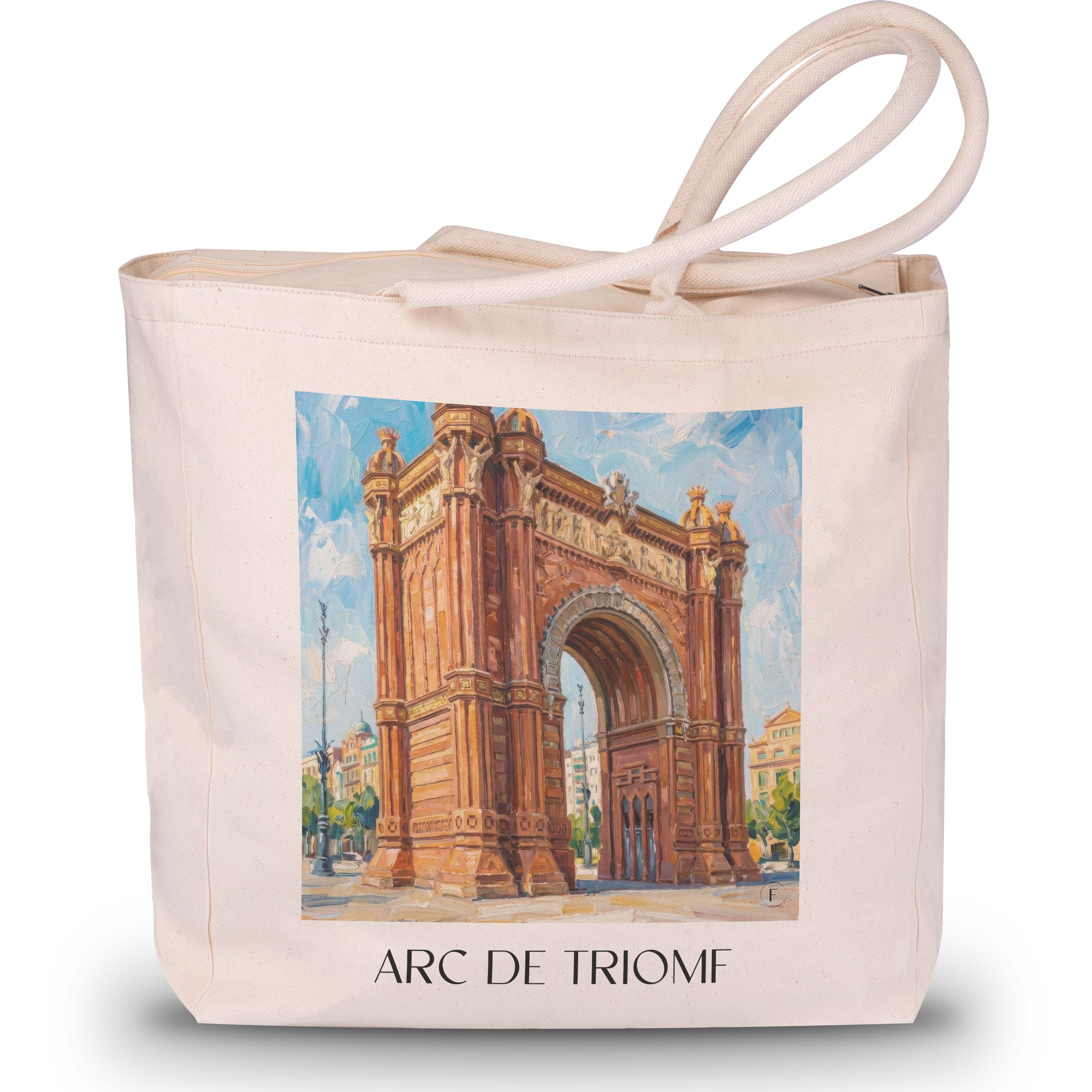 arc-de-triomf-barcelona-spanien-einkaufstasche-oil-painting-oelgemaelde