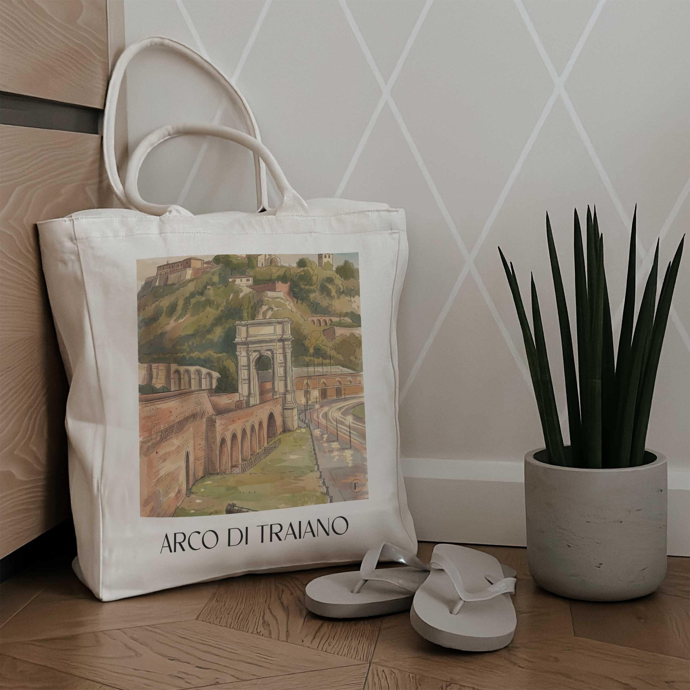 arco-di-traiano-ancona-italien-einkaufstasche-aquarell