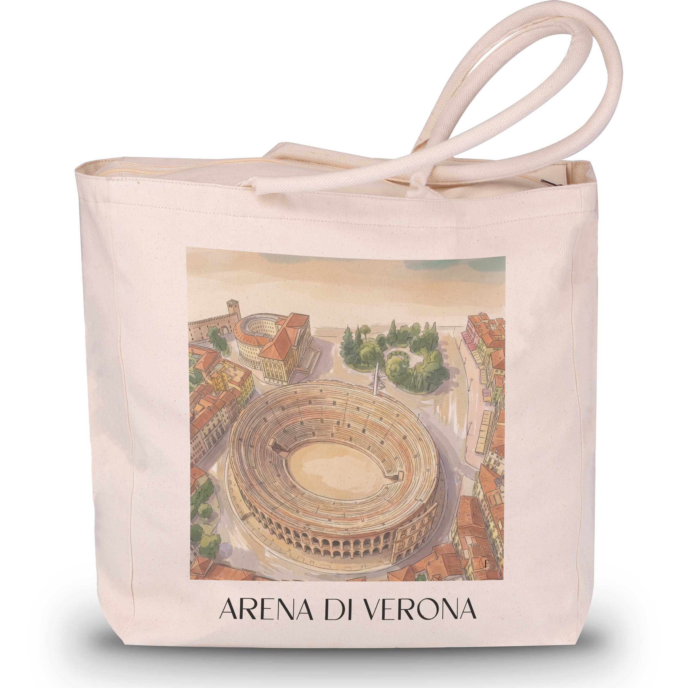 Arena di Verona Shopping Tasche - Italien - Italien Tote Bag - Einkaufstasche im Aquarell Stil - favplace