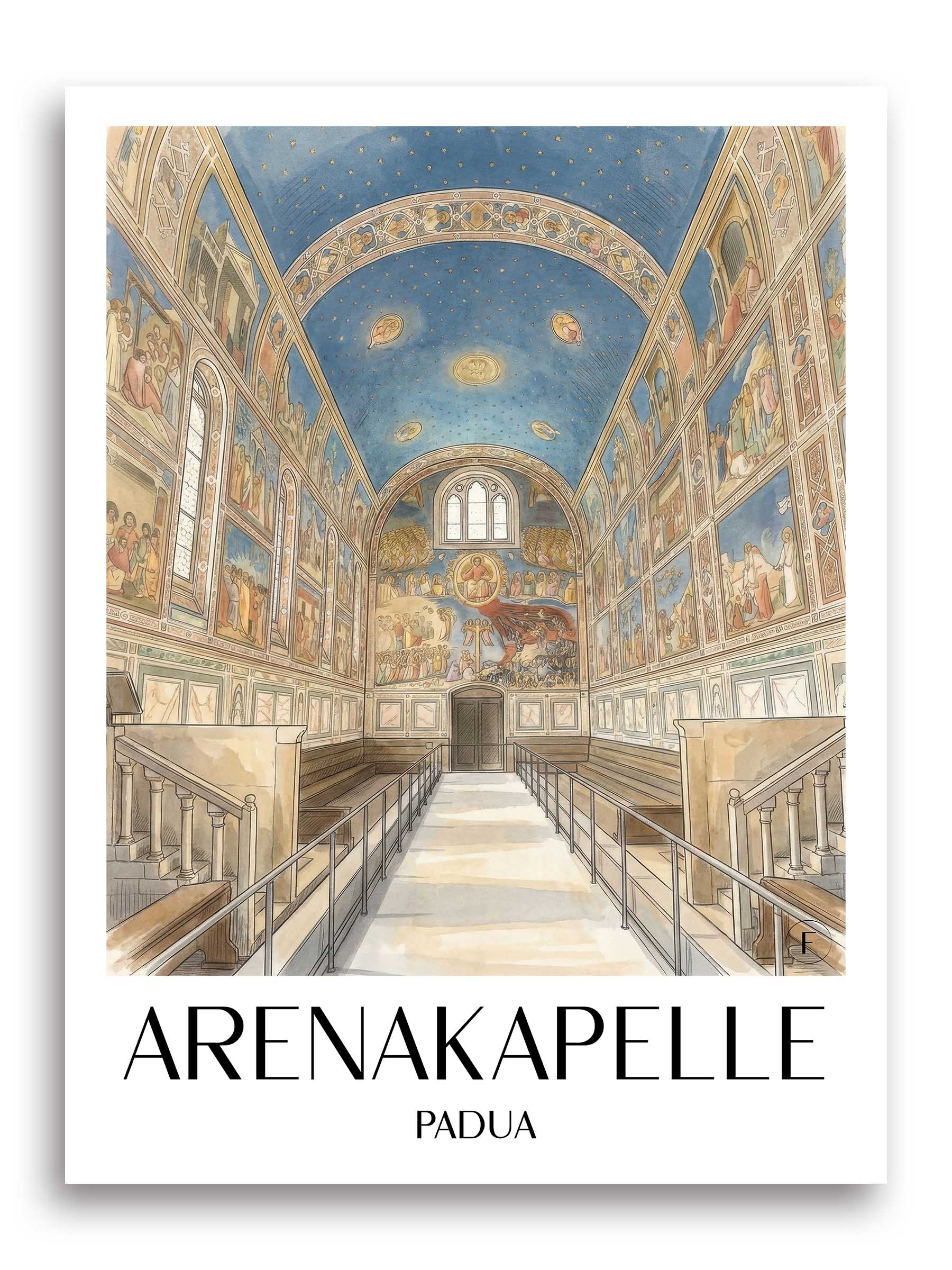 arenakapelle-padua-italien-poster-aquarell