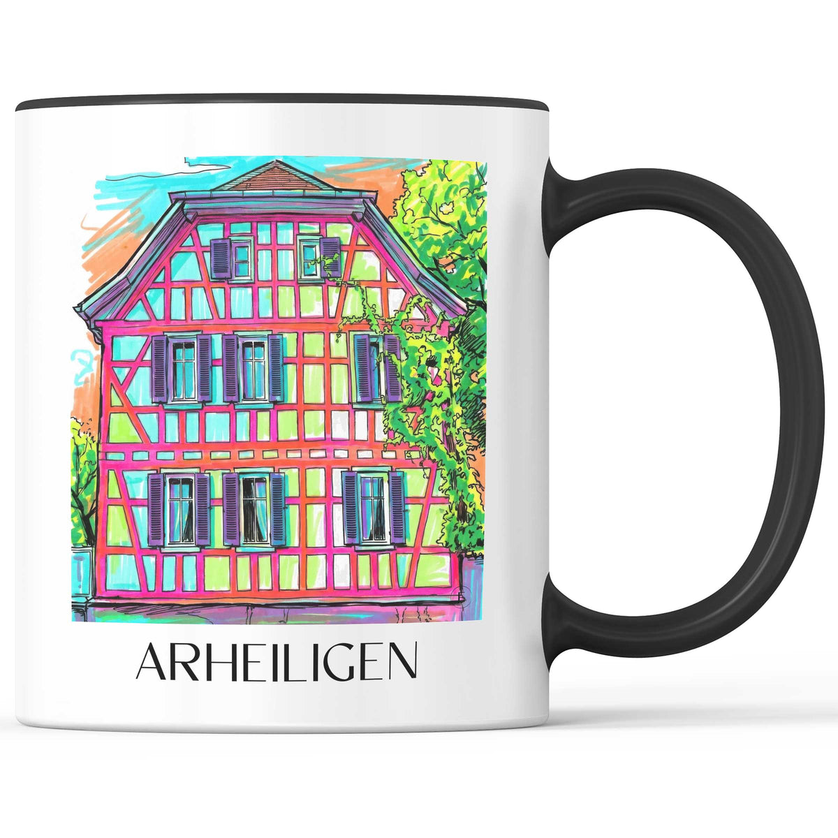 Arheiligen Kaffeebecher - Darmstadt - Deutschland Becher - Kaffeetasse im Tag Graffiti Stil - favplace