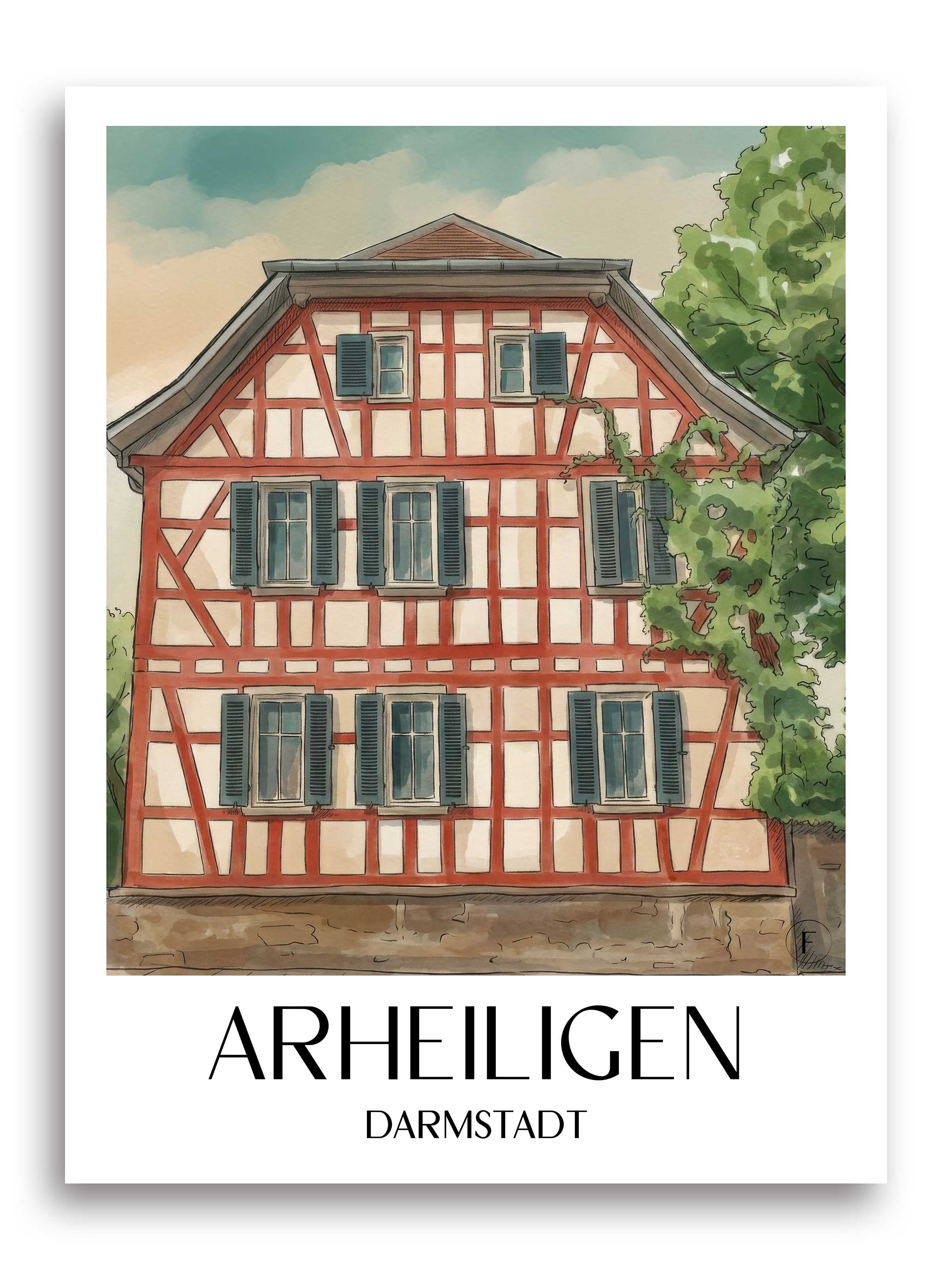 arheiligen-darmstadt-deutschland-poster-aquarell
