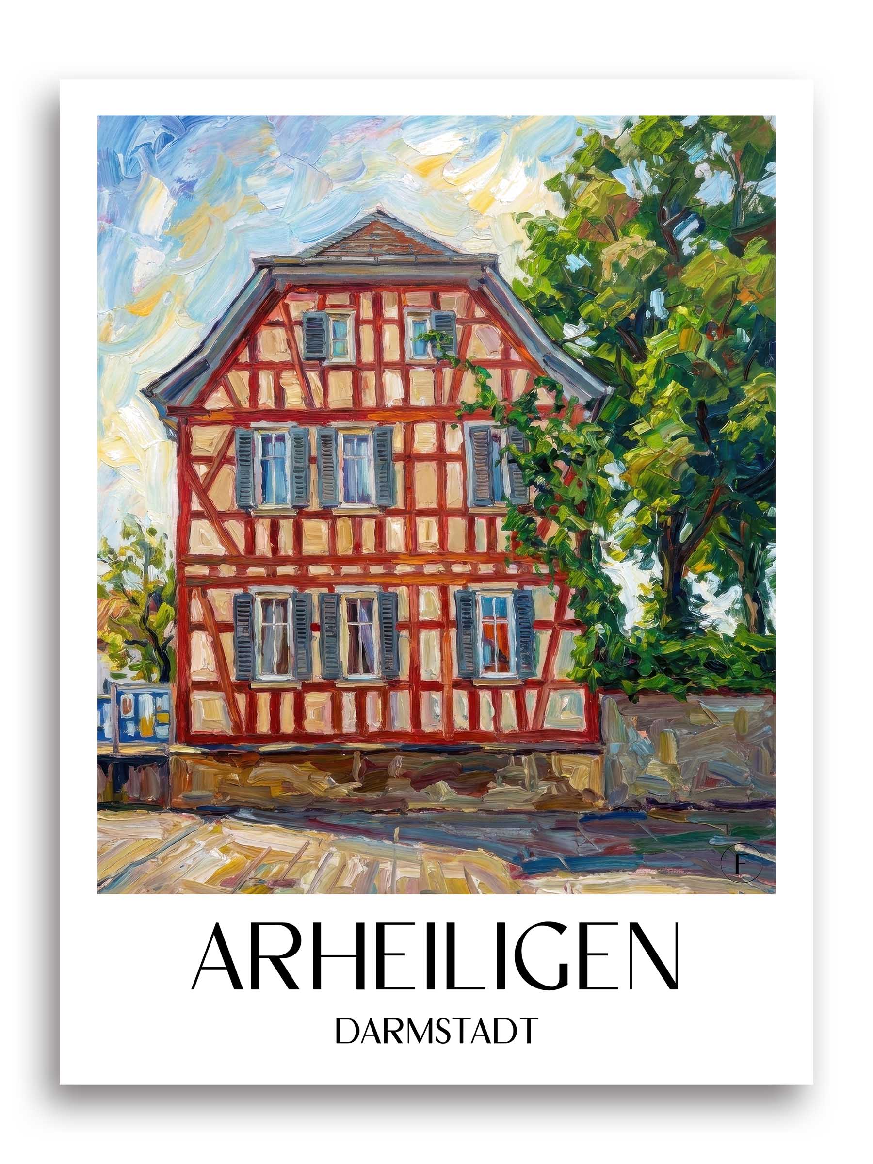 Arheiligen Poster - Darmstadt - Deutschland Kunstdruck - Ölgemälde von A4 bis A1 - favplace