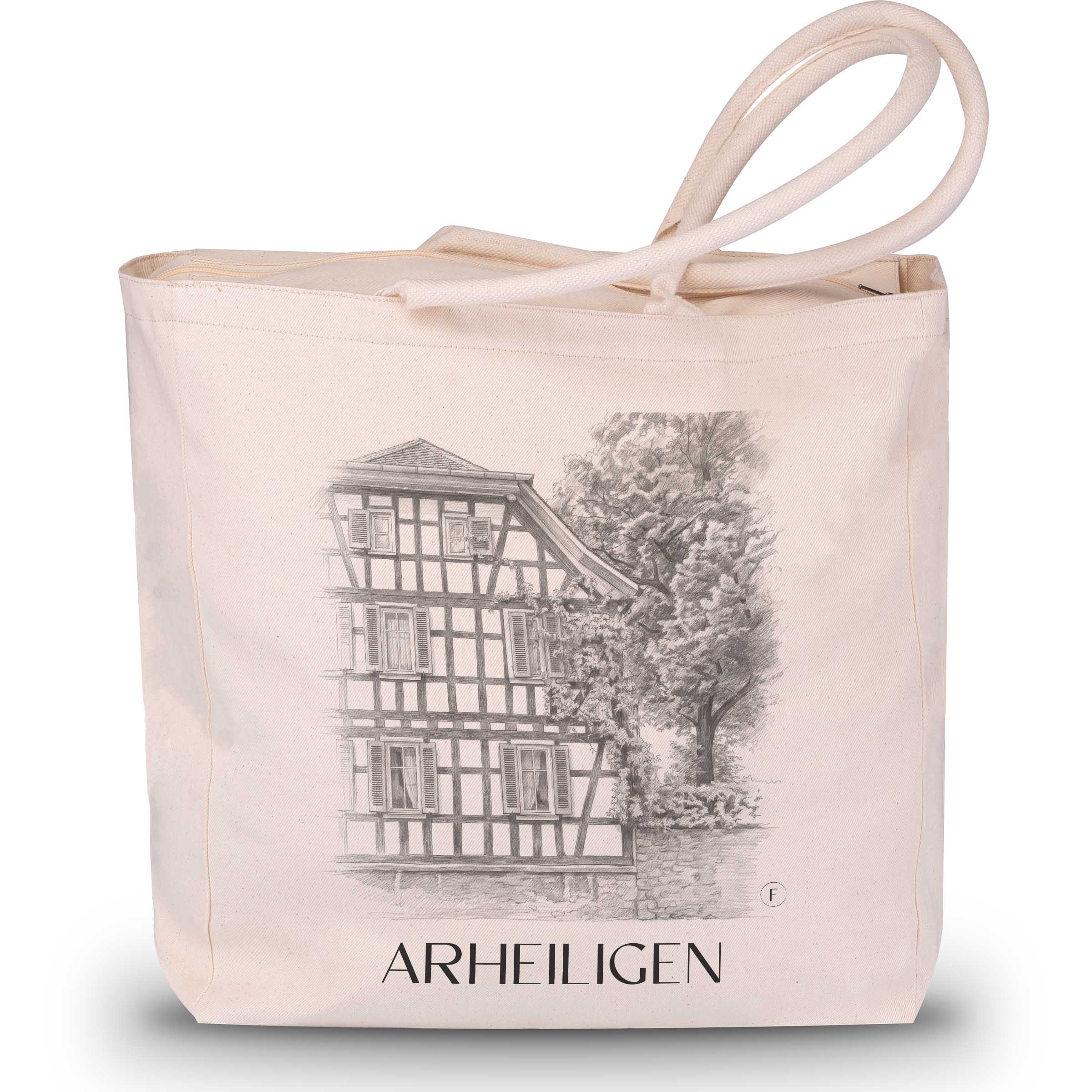 Arheiligen Shopping Tasche - Darmstadt - Deutschland Tote Bag - Einkaufstasche im Zeichnung Stil - favplace