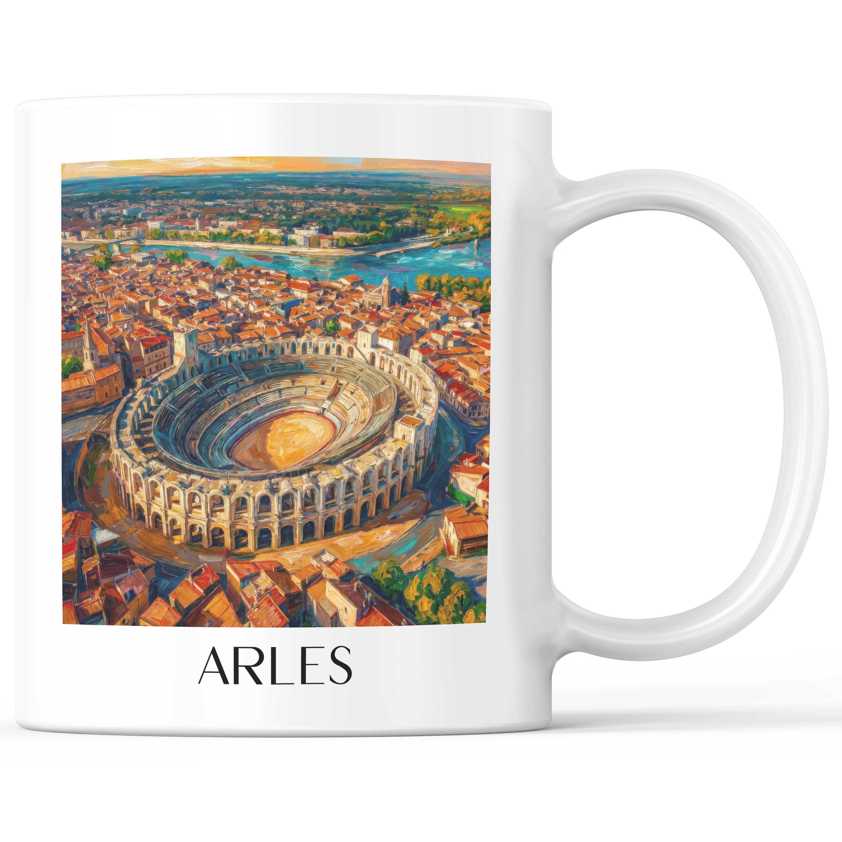 Arles Kaffeebecher - Provence - Frankreich Becher - Kaffeetasse im Ölgemälde Stil - favplace