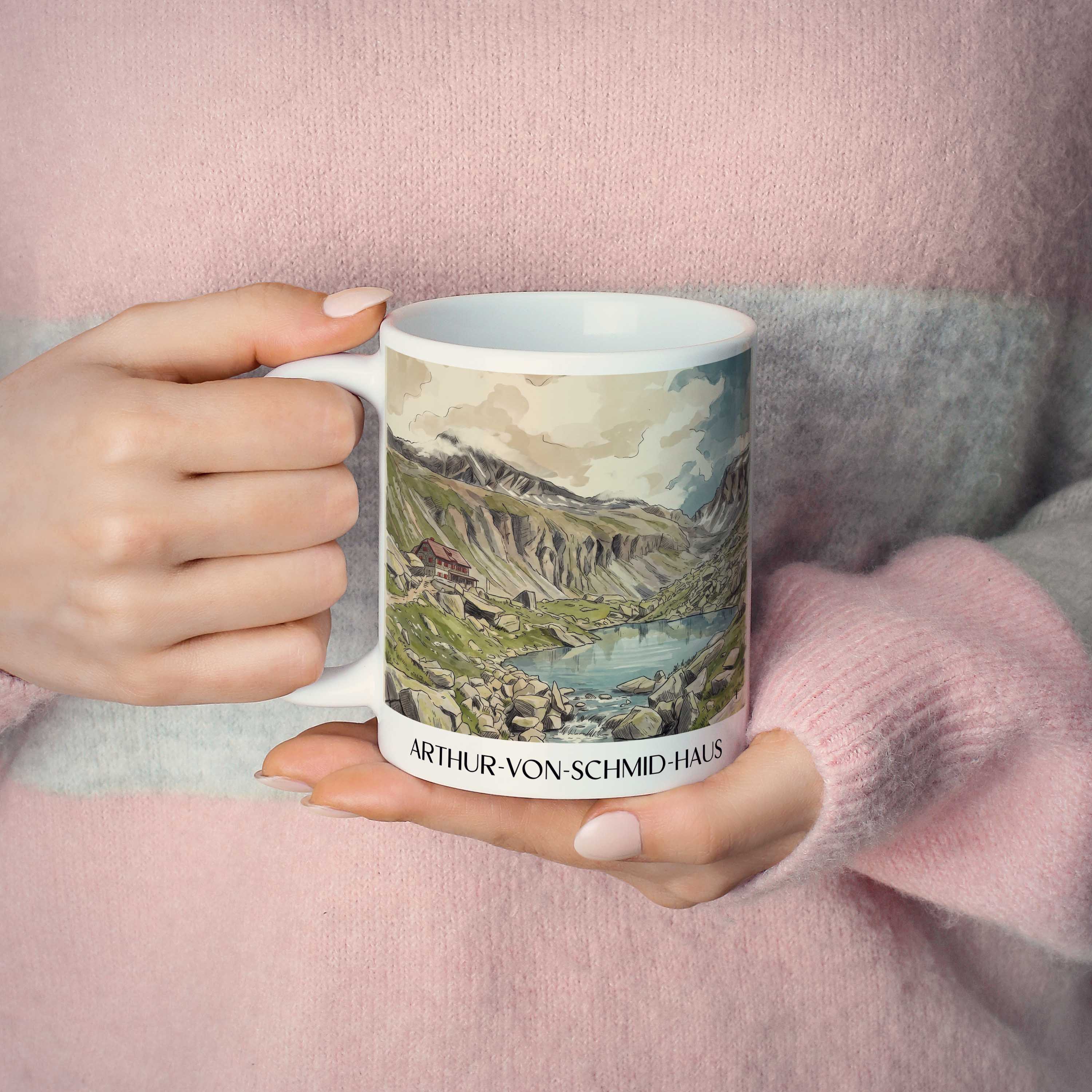 arthur-von-schmid-haus-kärnten-österreich-kaffeebecher-aquarell