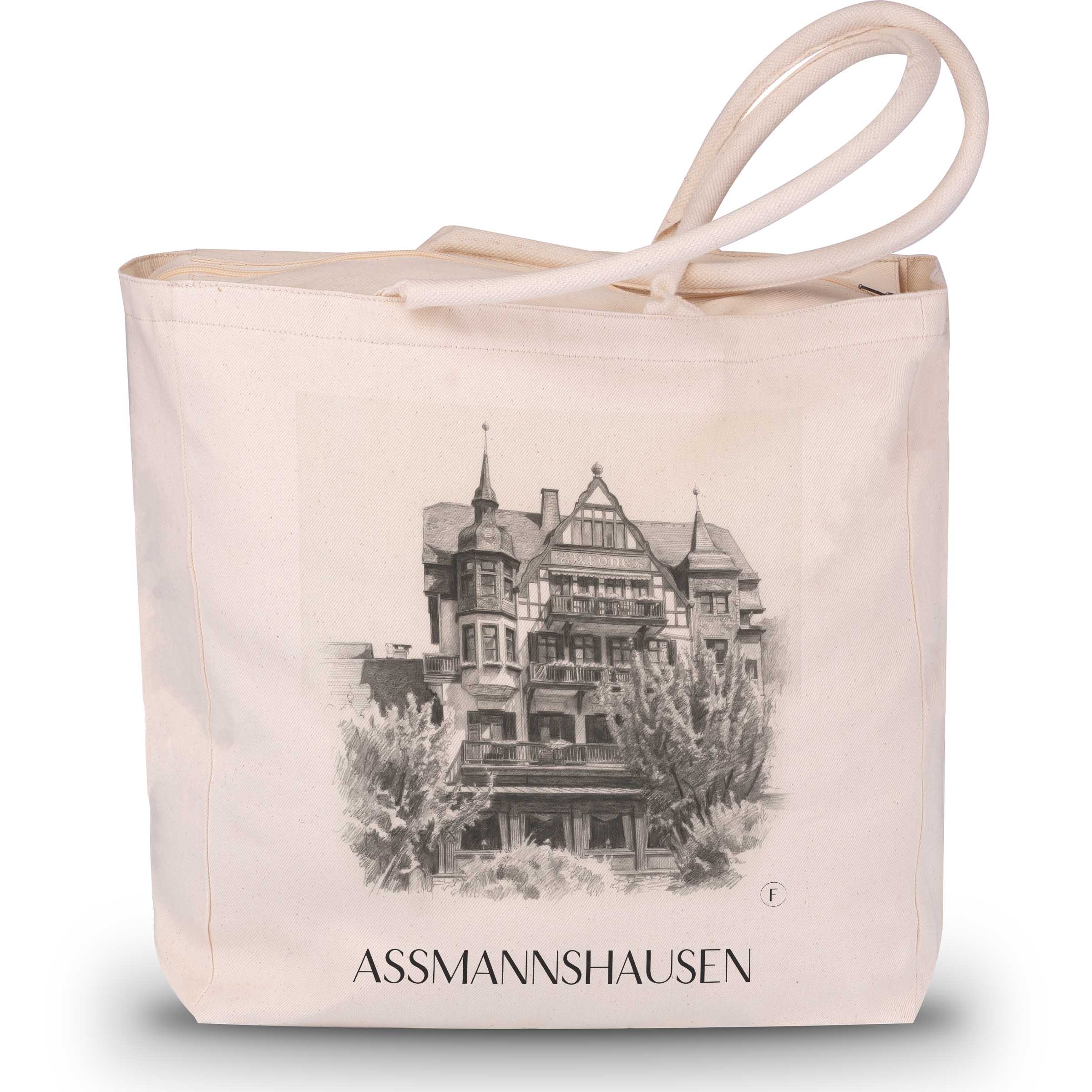 Assmanshausen Shopping Bag - Rheingau - Germany Tote Bag - Drawing Style Shopping Bag