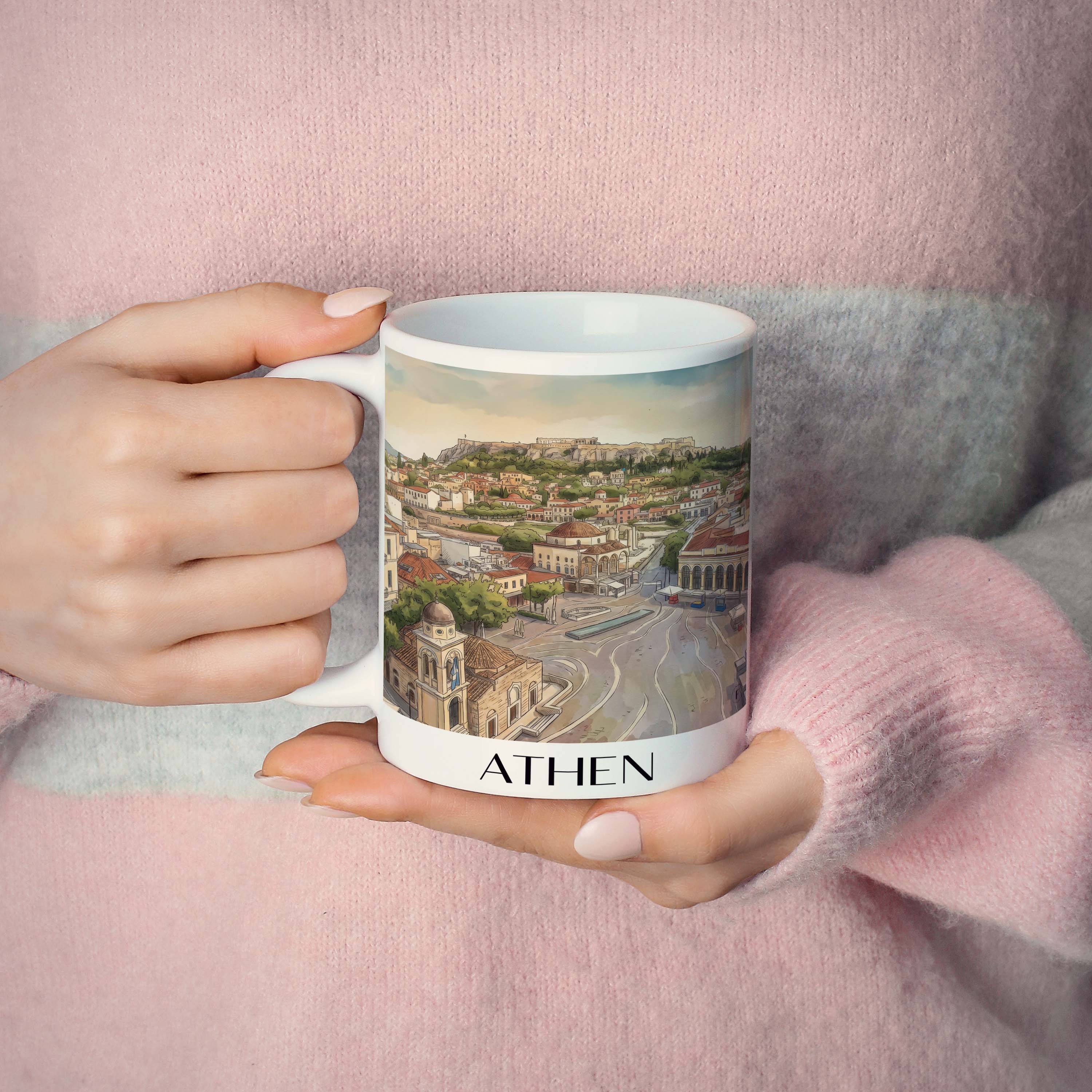 athen-griechenland-kaffeebecher-aquarell