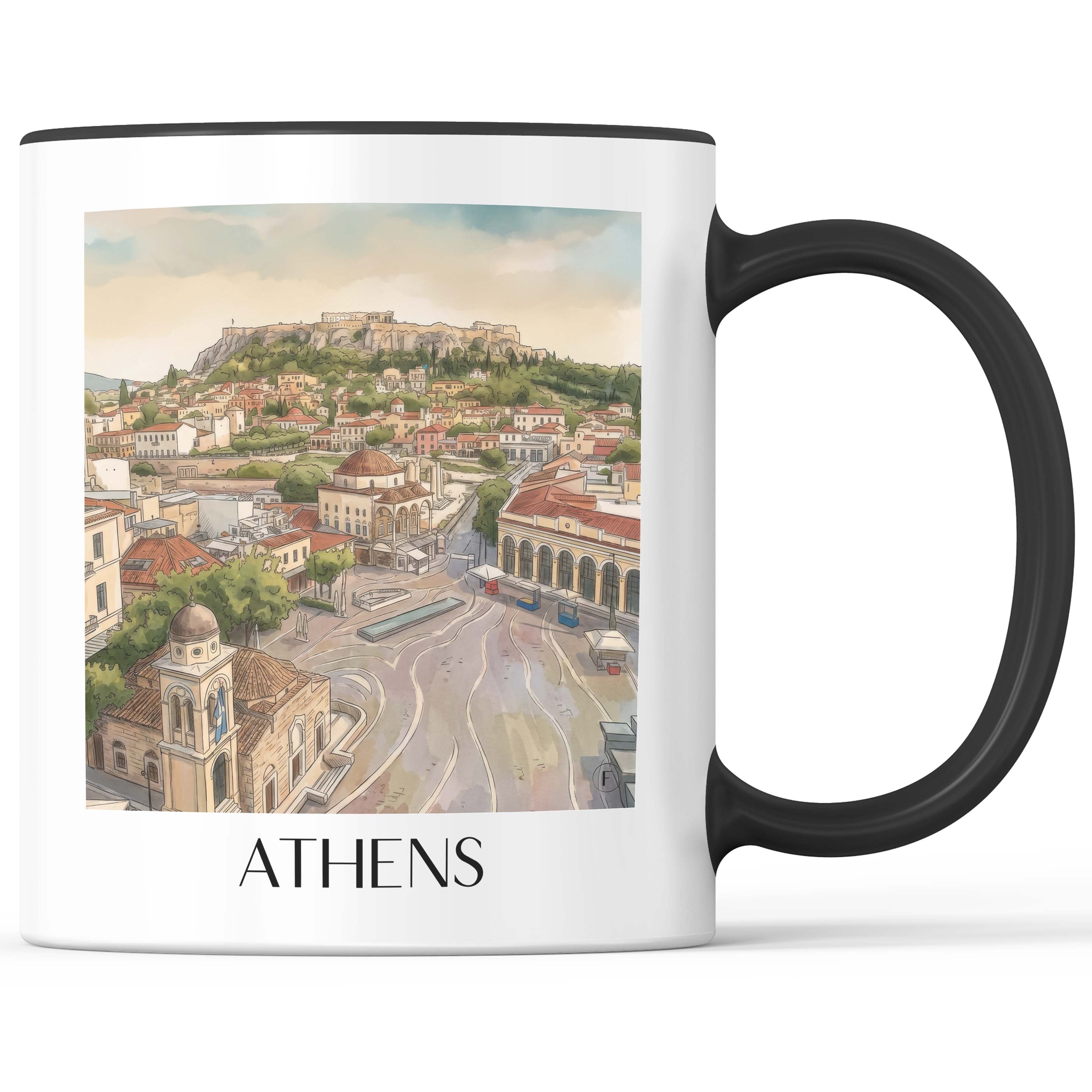 Athen - Griechenland Becher - Kaffeetasse im Aquarell Stil - favplace