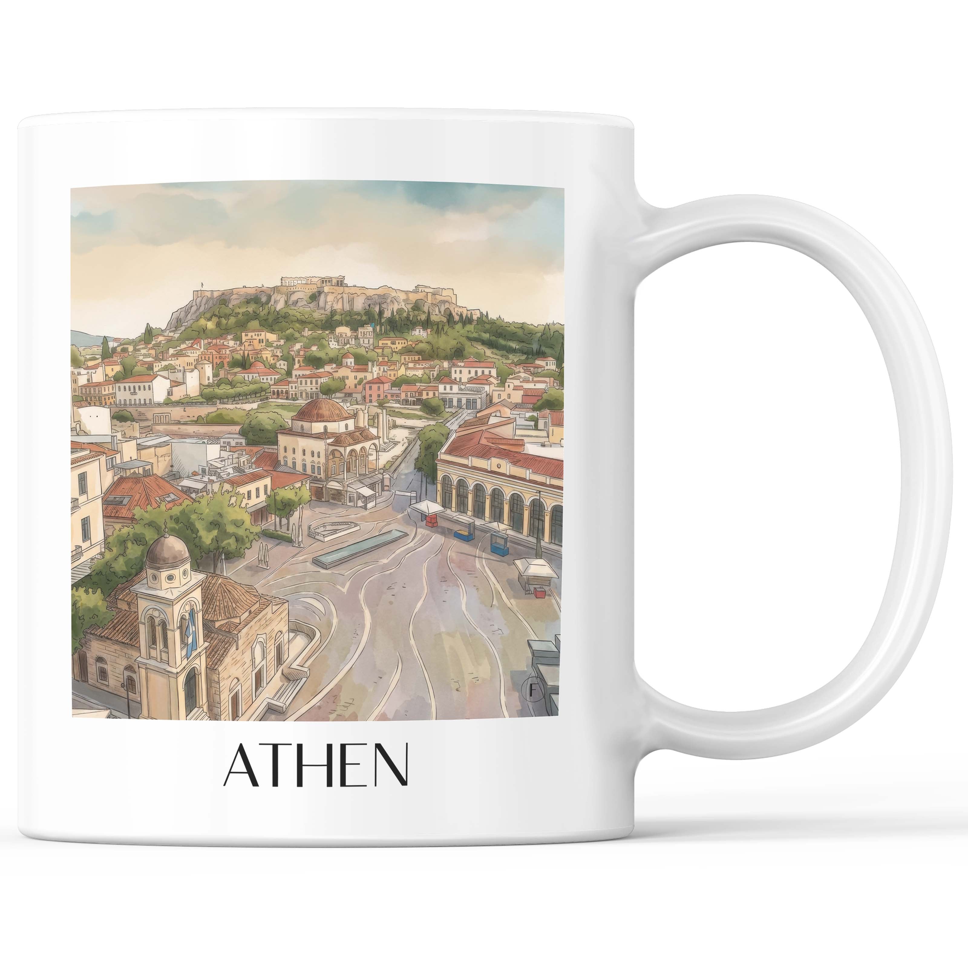 Athen - Griechenland Becher - Kaffeetasse im Aquarell Stil - favplace