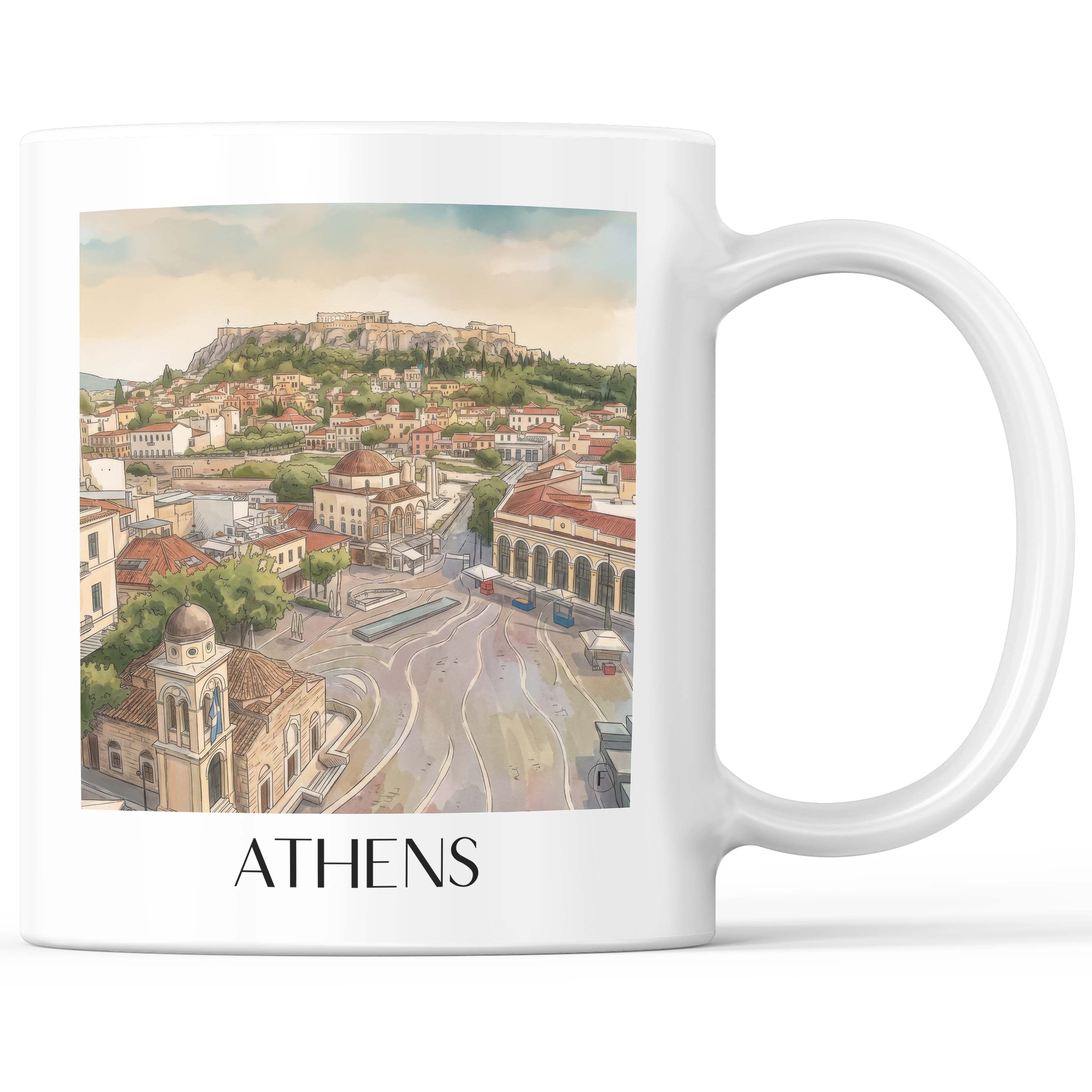 Athen - Griechenland Becher - Kaffeetasse im Aquarell Stil - favplace