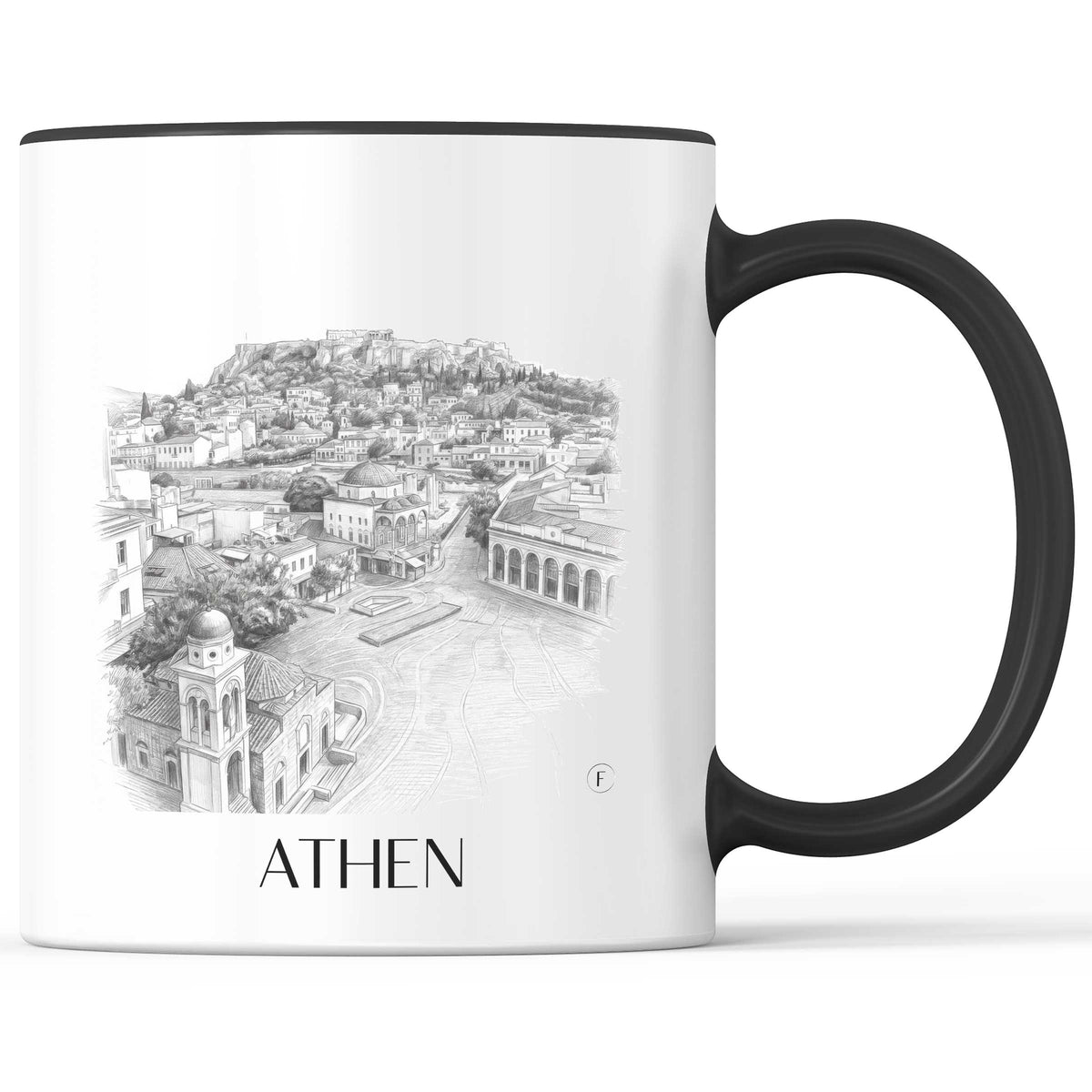 athen-griechenland-kaffeebecher-bleistift-zeichnung-drawing