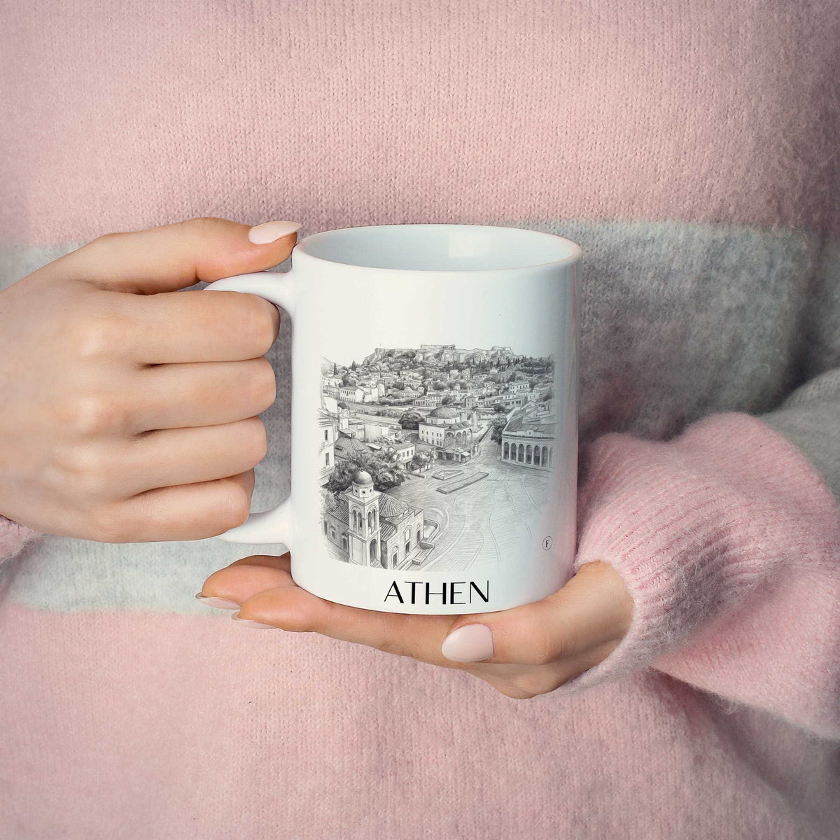 athen-griechenland-kaffeebecher-bleistift-zeichnung-drawing