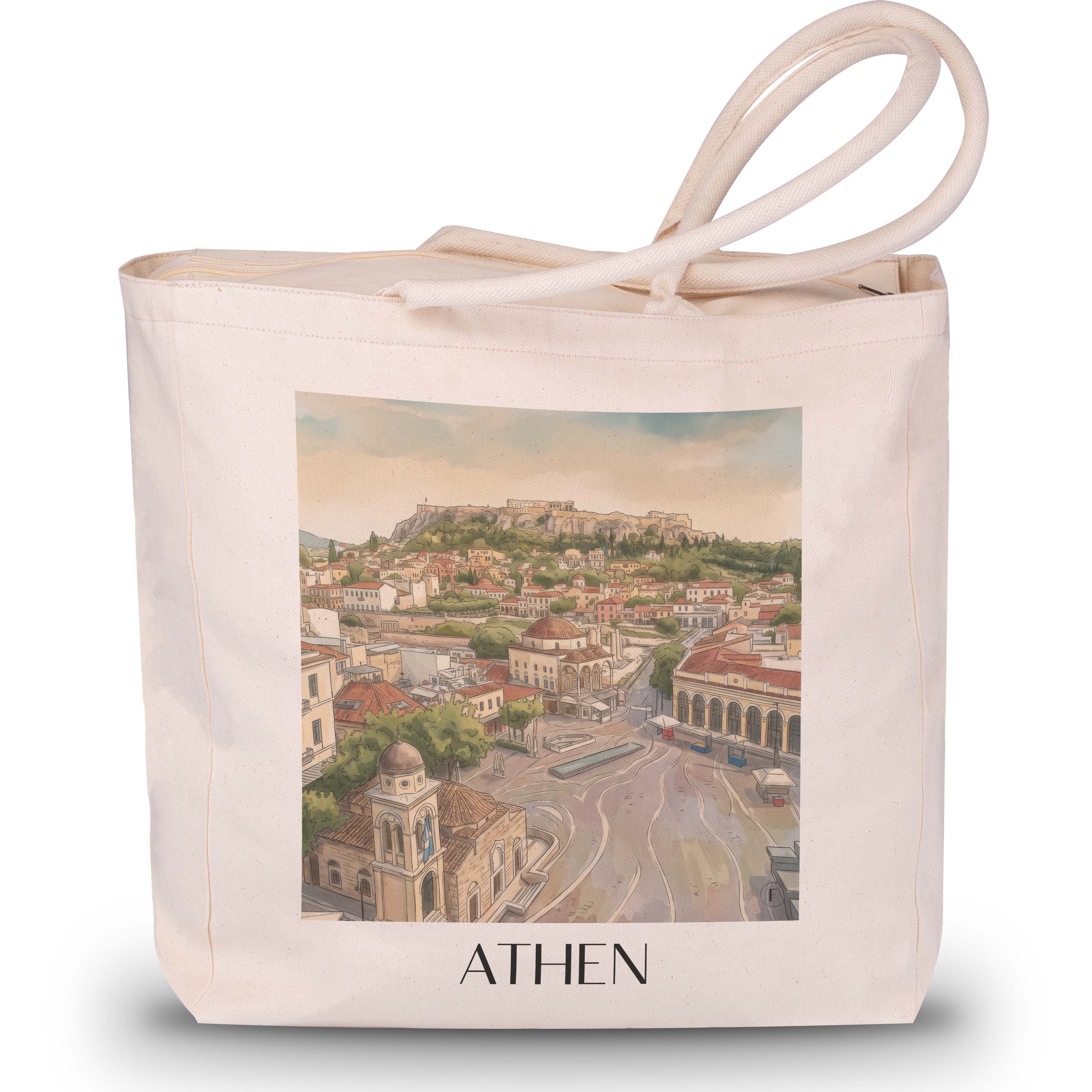 athen-griechenland-einkaufstasche-aquarell
