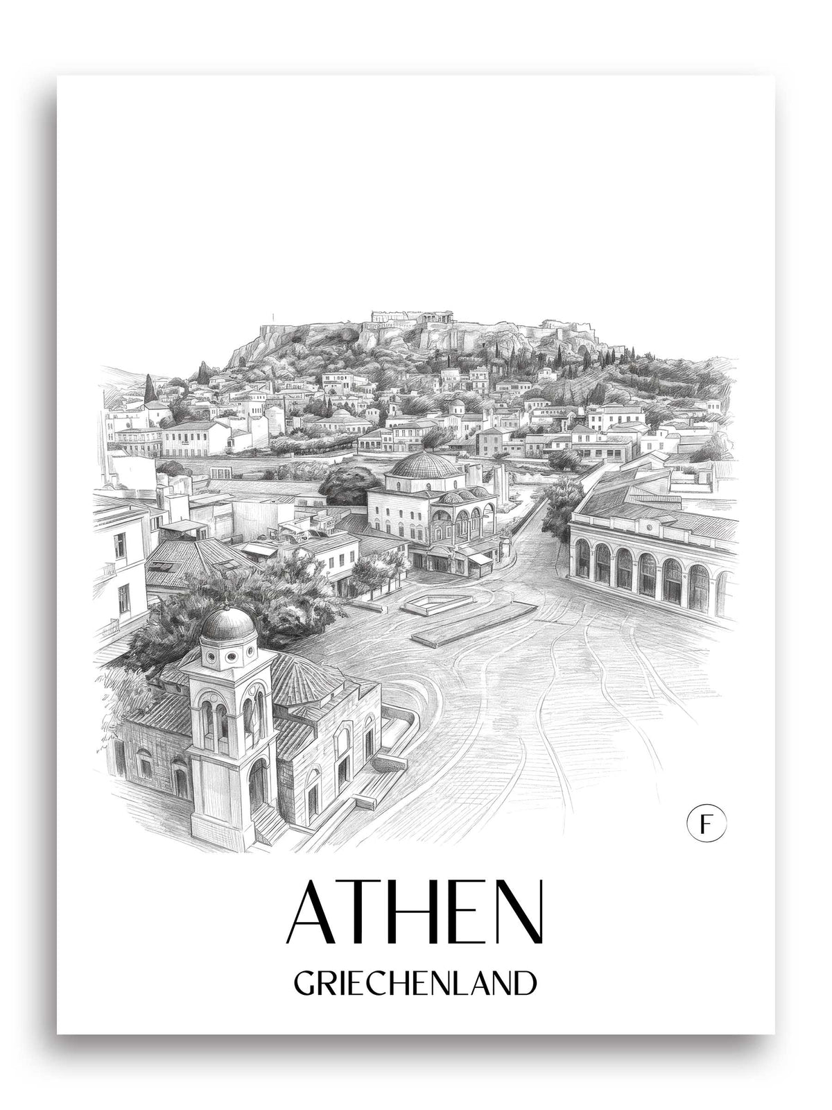 athen-griechenland-poster-bleistift-zeichnung-drawing