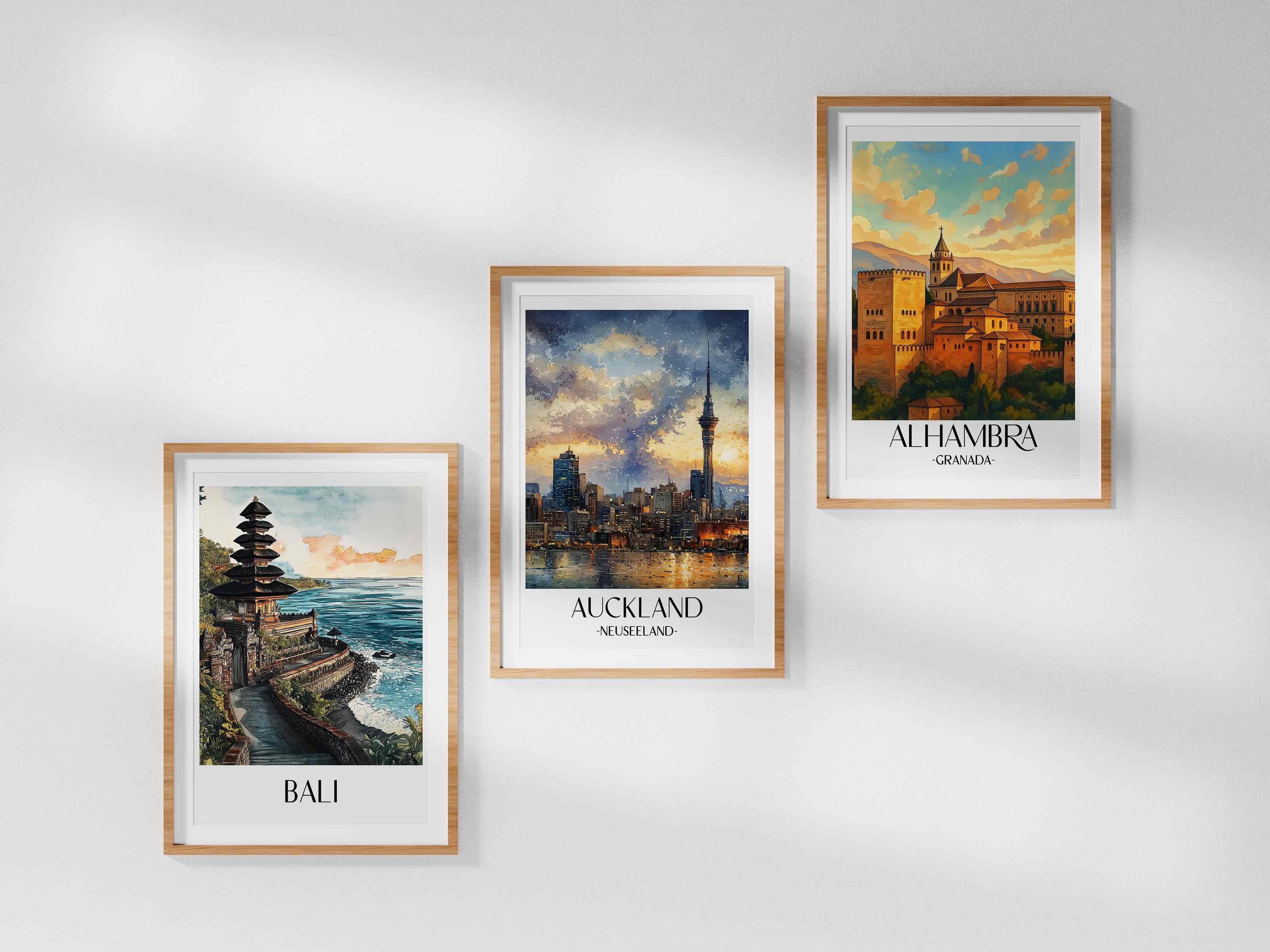 auckland-neuseeland-poster-aquarell