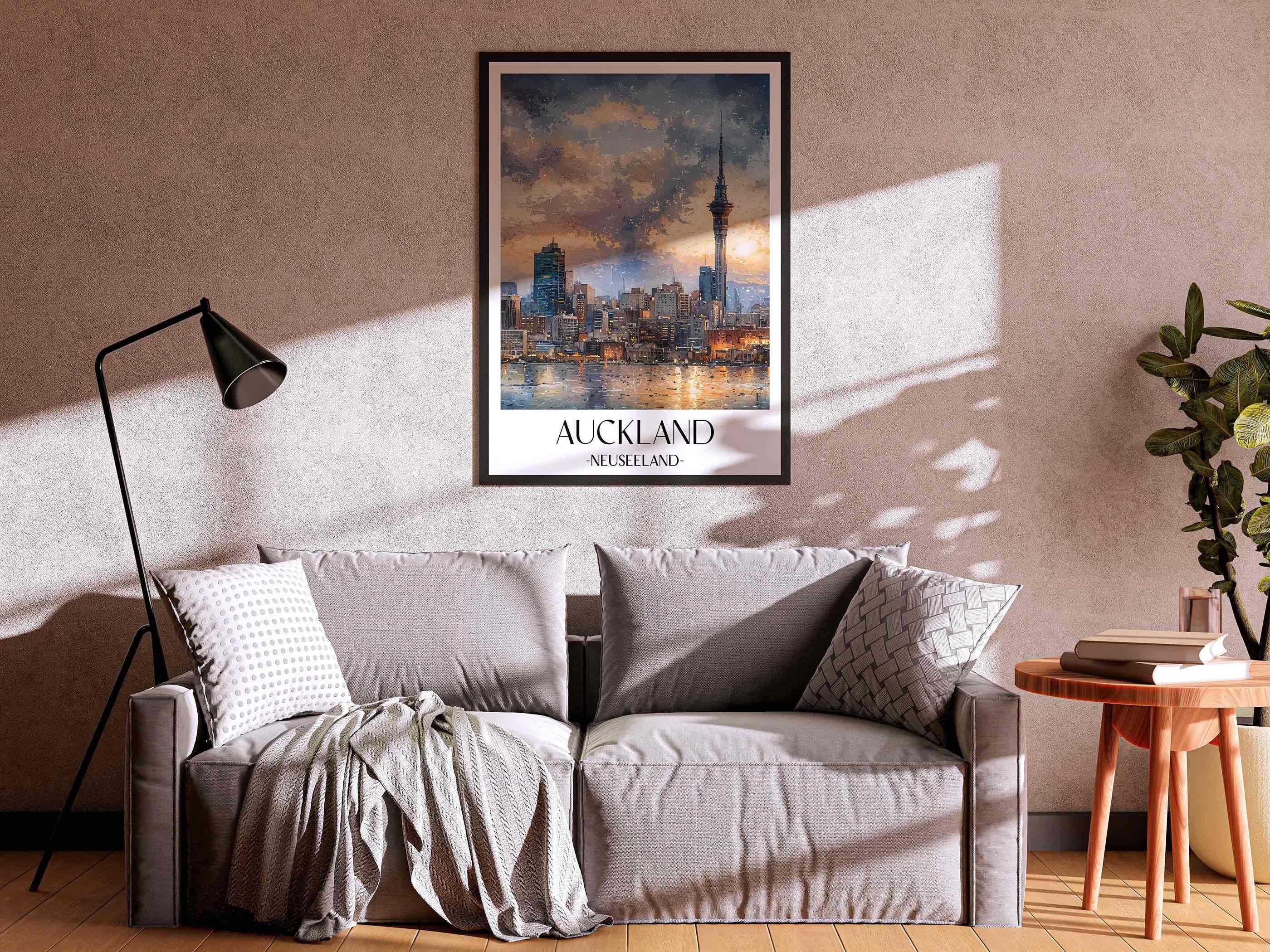 auckland-neuseeland-poster-aquarell