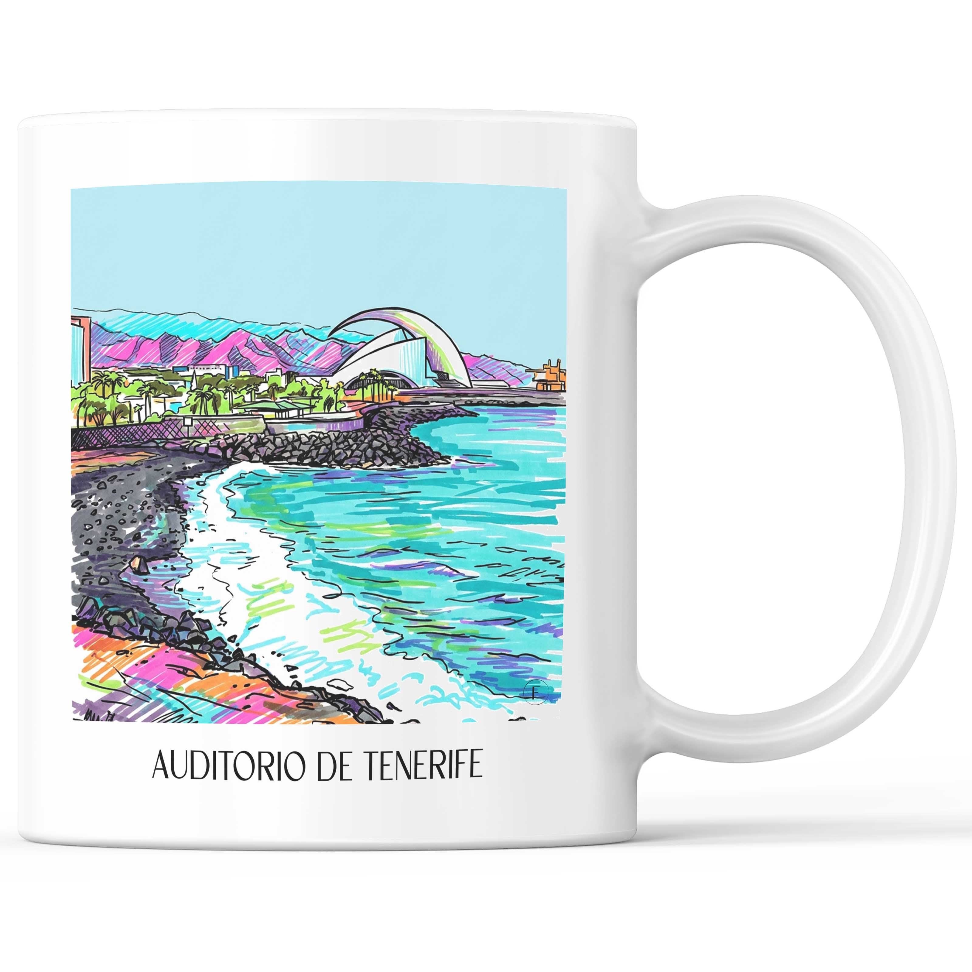Auditorio de Tenerife Kaffeebecher - Spanien - Spanien Becher - Kaffeetasse im Tag Graffiti Stil - favplace
