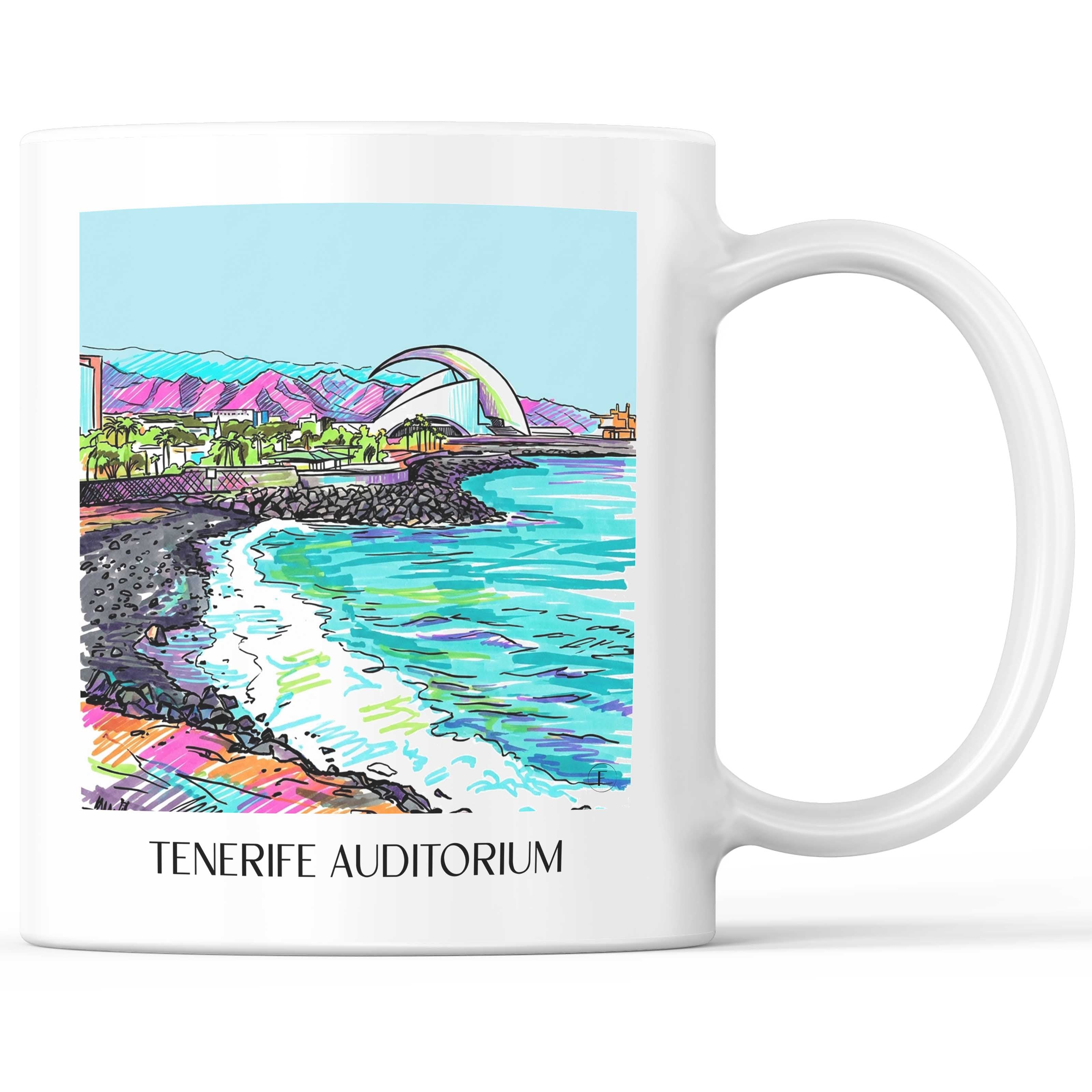 Auditorio de Tenerife Kaffeebecher - Spanien - Spanien Becher - Kaffeetasse im Tag Graffiti Stil - favplace