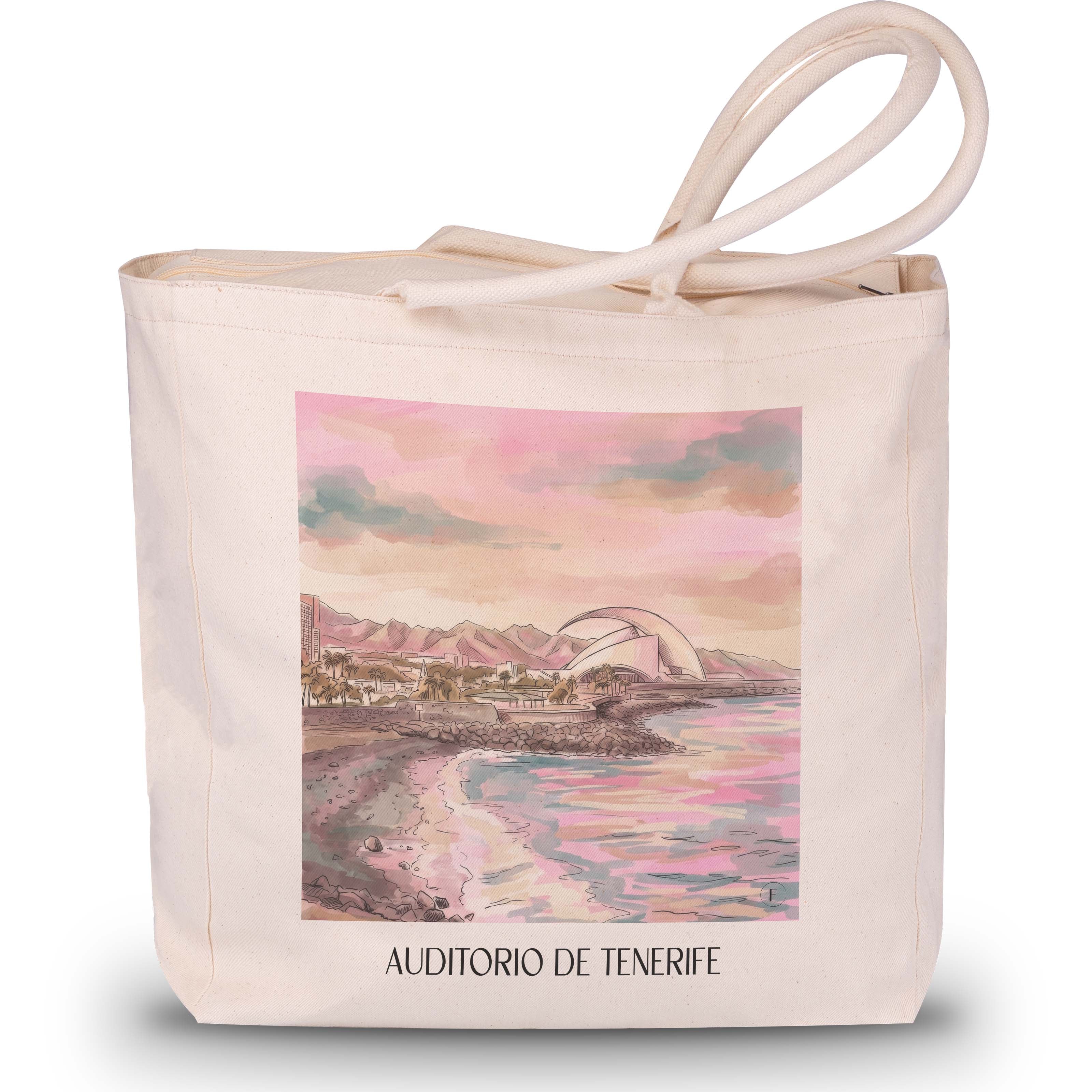 auditorio-de-tenerife-spanien-spanien-einkaufstasche-aquarell-pink-rosa