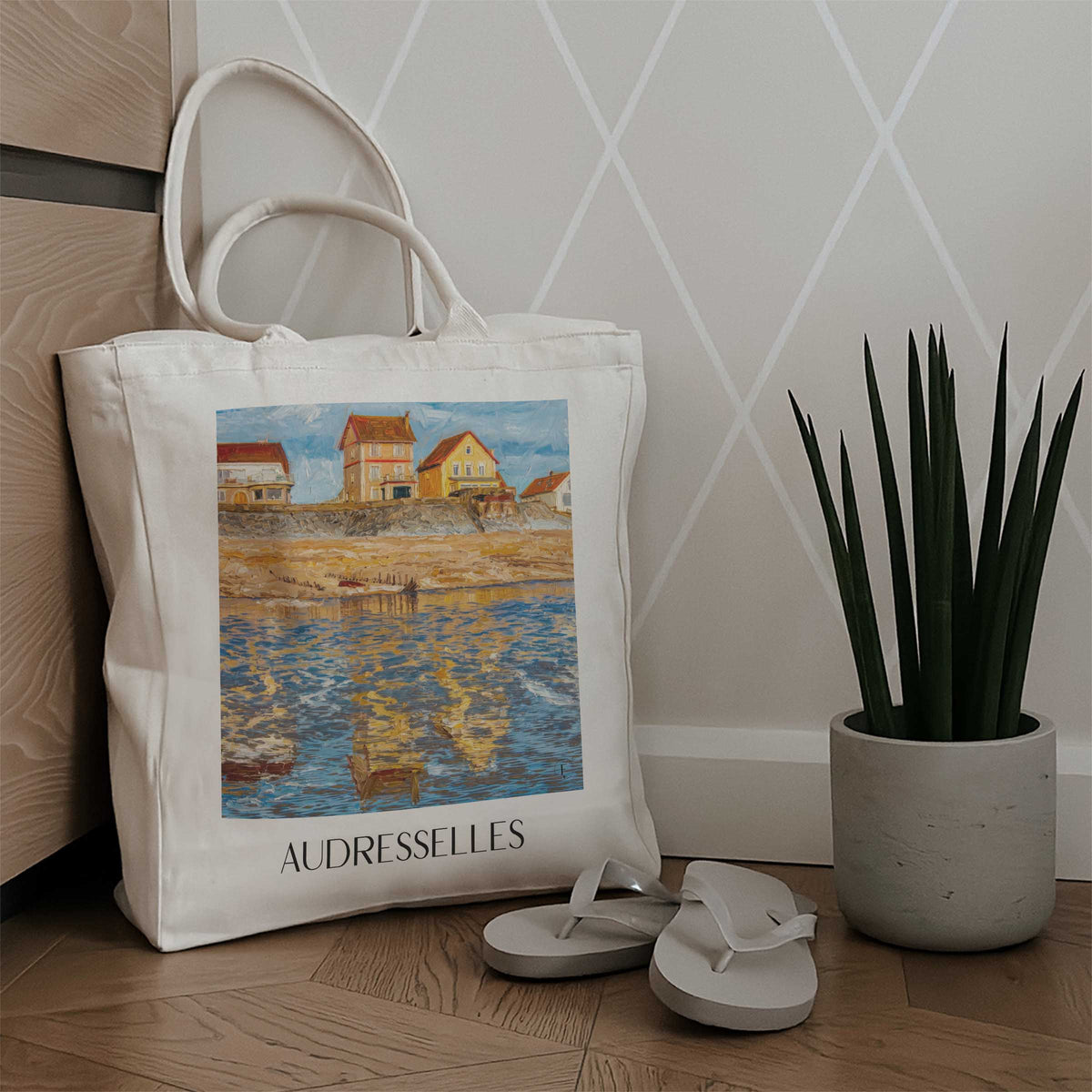 audresselles-côte-d'opale-frankreich-einkaufstasche-oil-painting-oelgemaelde