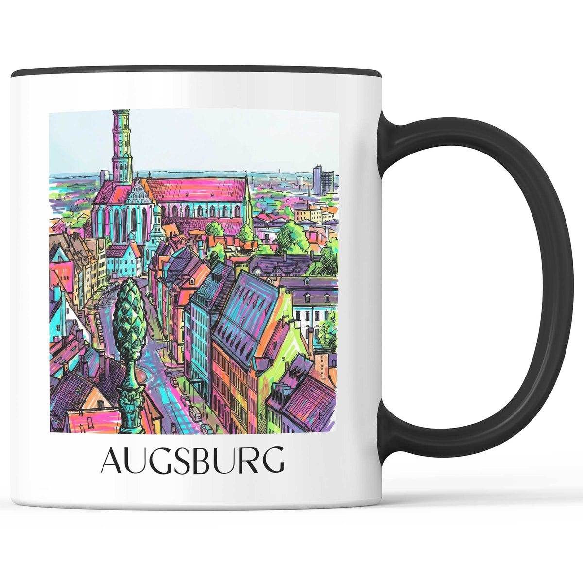 Augsburg - Deutschland Becher - Kaffeetasse im Tag Graffiti Stil - favplace