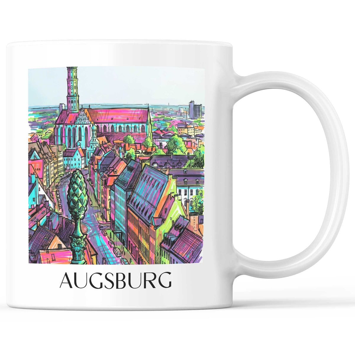Augsburg - Deutschland Becher - Kaffeetasse im Tag Graffiti Stil - favplace