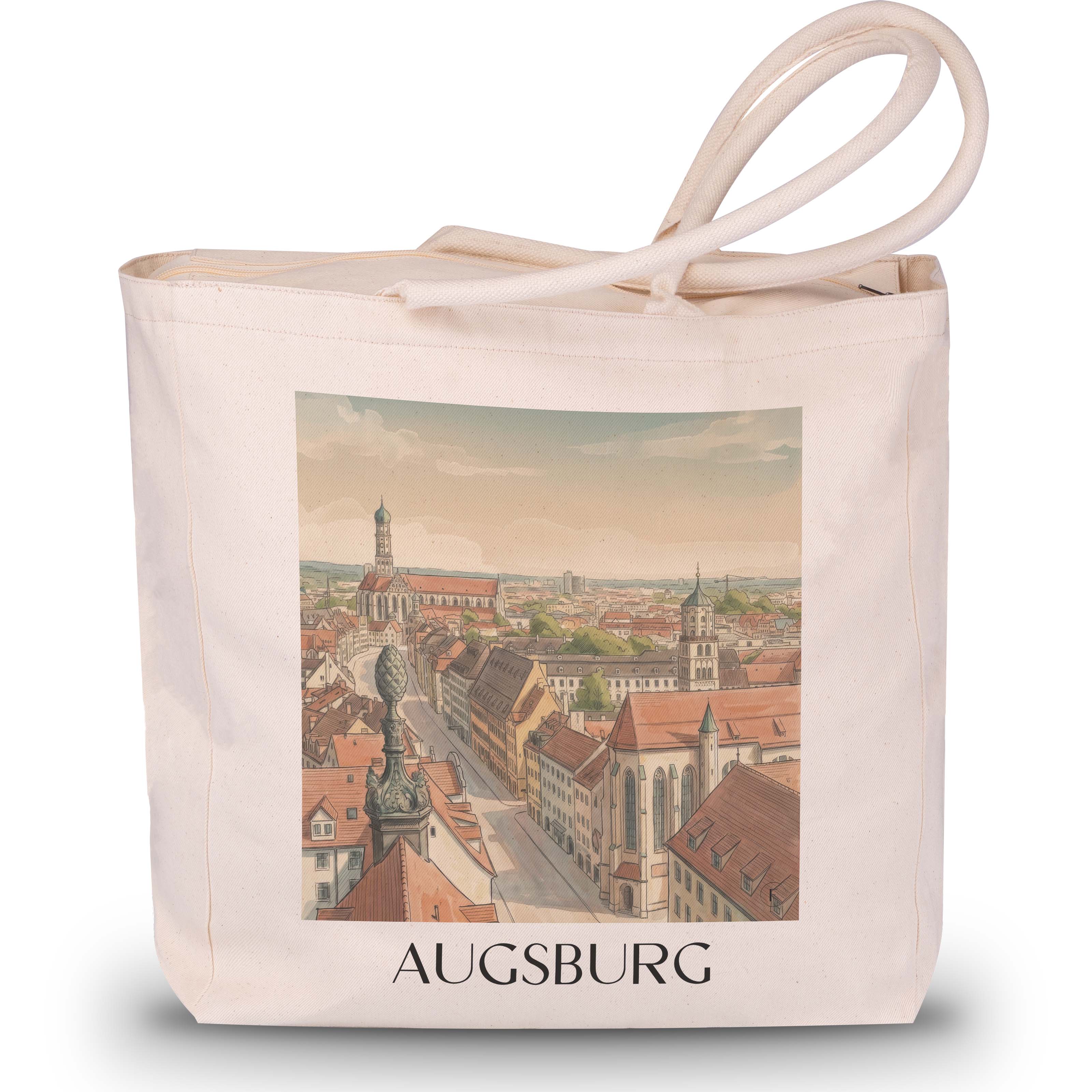 augsburg-deutschland-einkaufstasche-aquarell