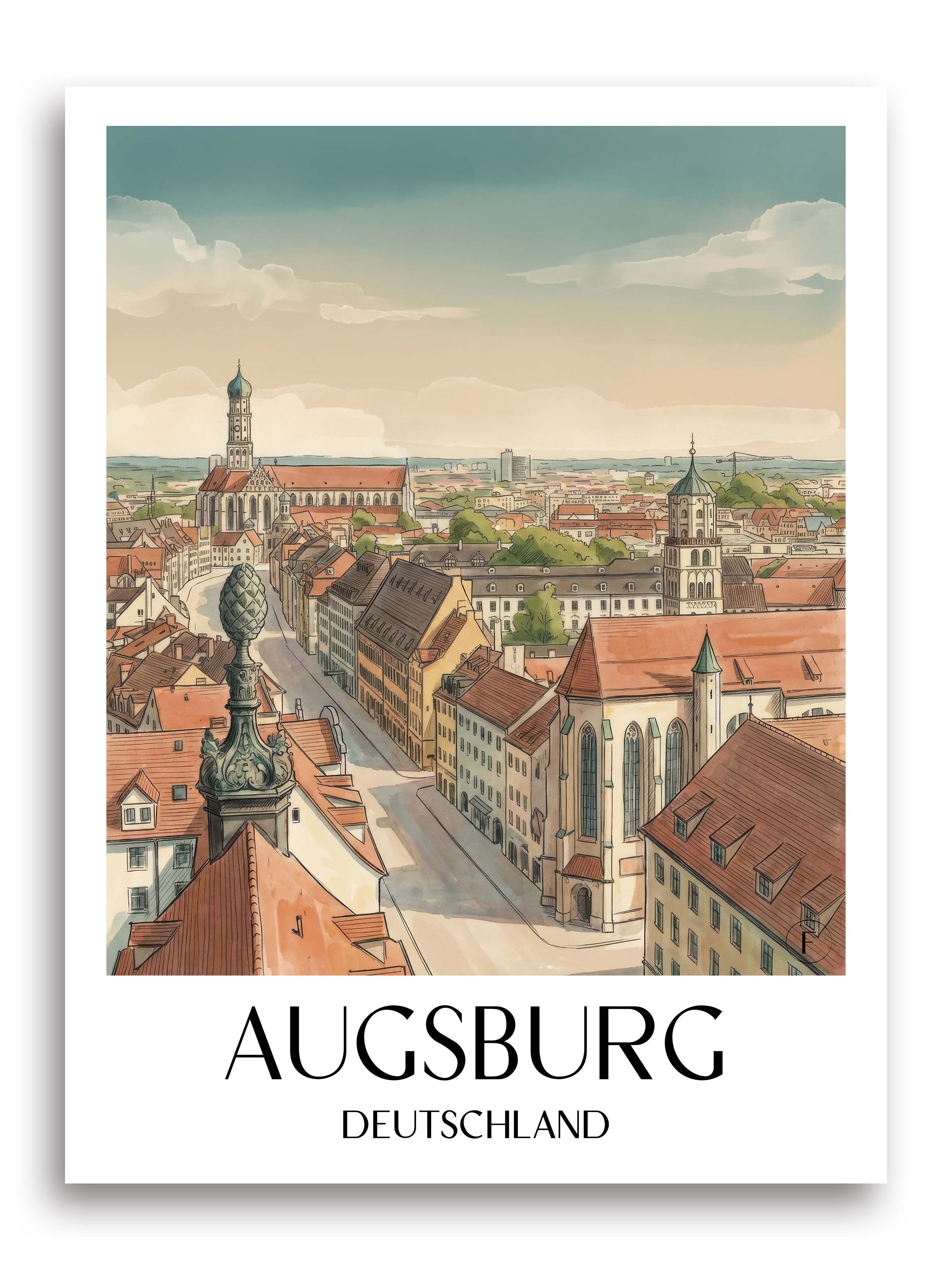 augsburg-deutschland-poster-aquarell
