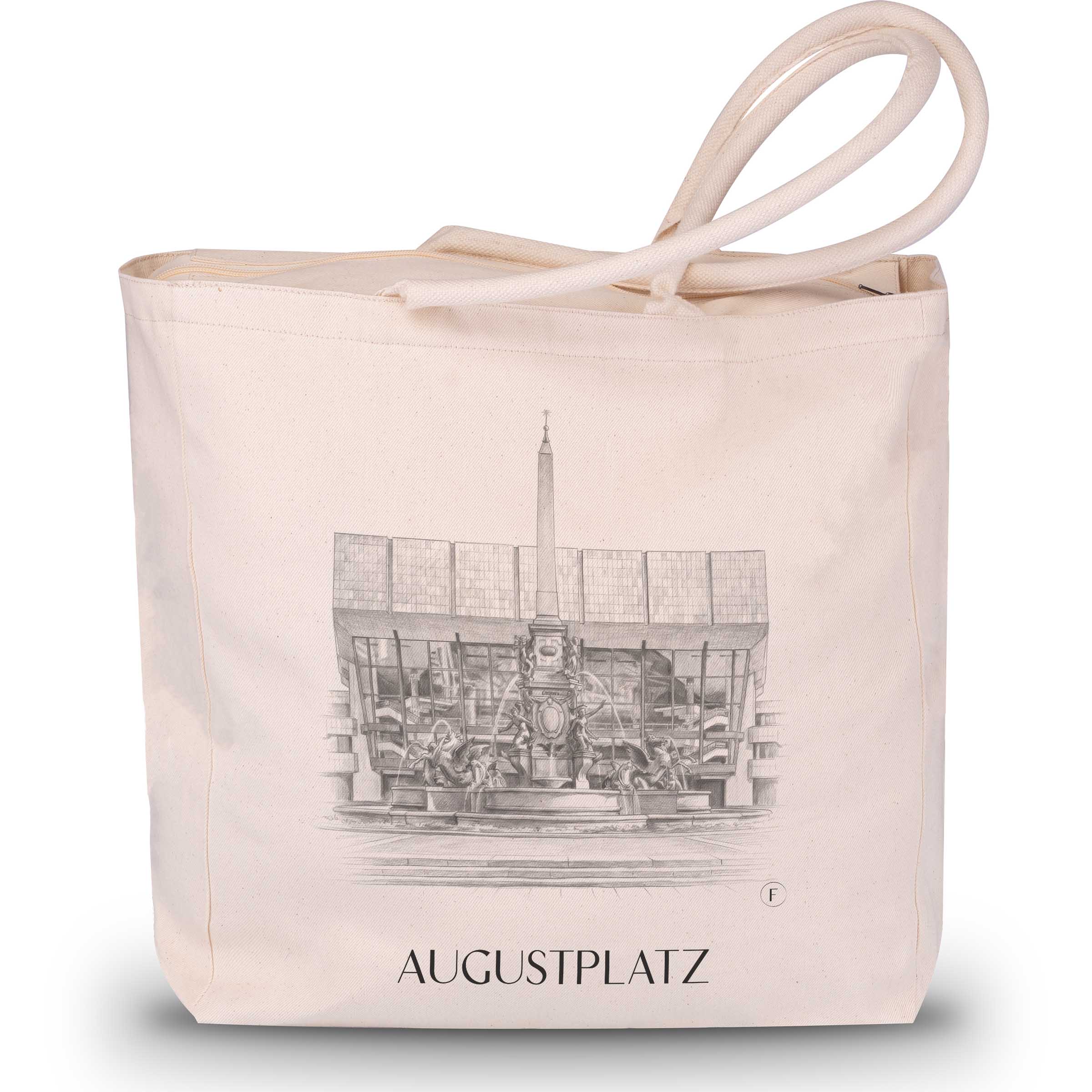 Augustplatz Shopping Bag - Leipzig - Germany Tote Bag - Drawing Style Shopping Bag