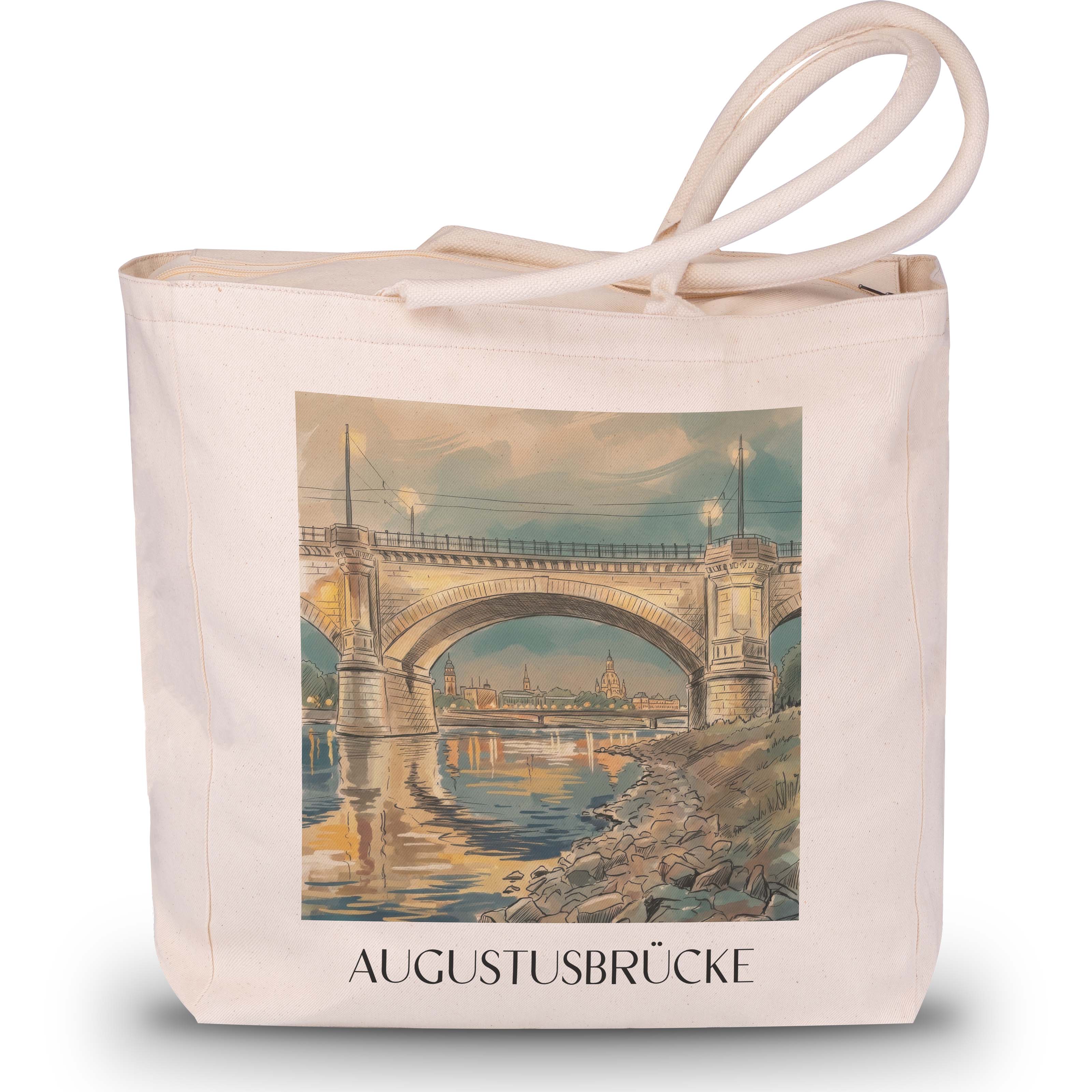 augustusbrücke-dresden-deutschland-einkaufstasche-aquarell