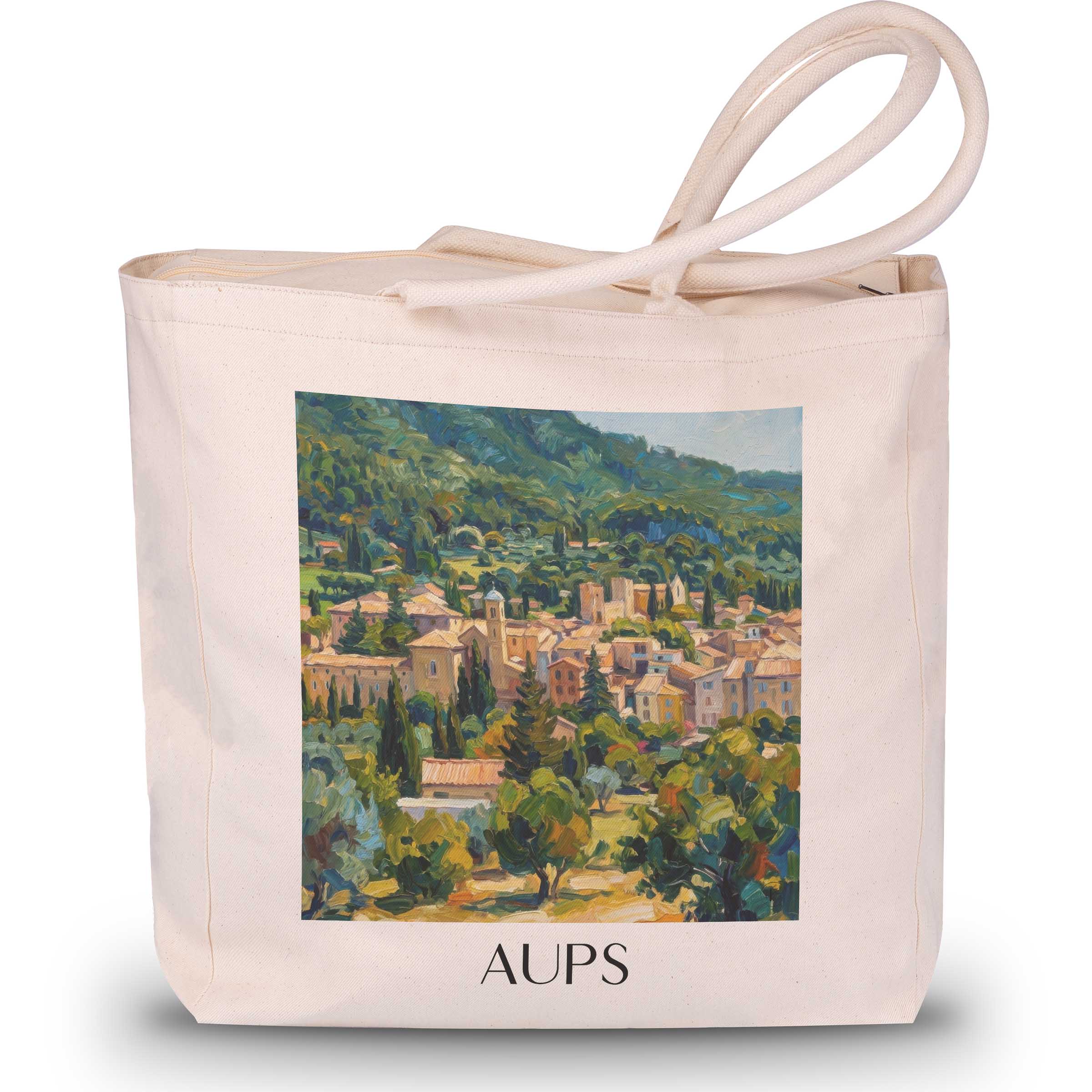 aups-provence-verte-frankreich-einkaufstasche-oil-painting-oelgemaelde