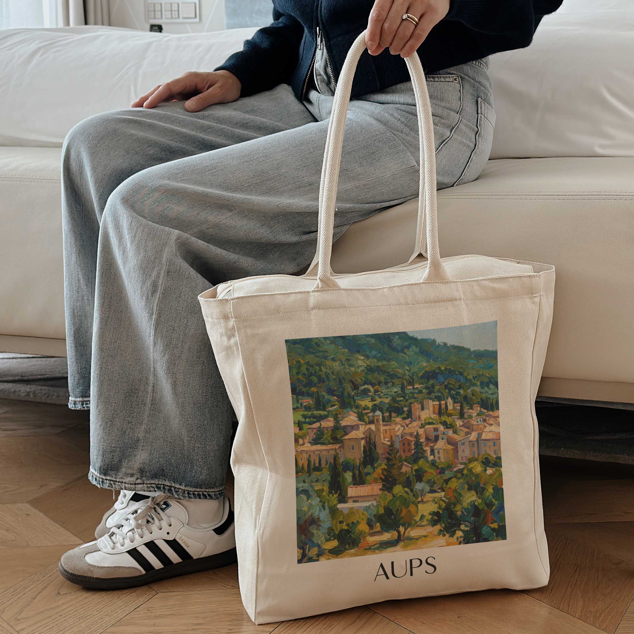 aups-provence-verte-frankreich-einkaufstasche-oil-painting-oelgemaelde