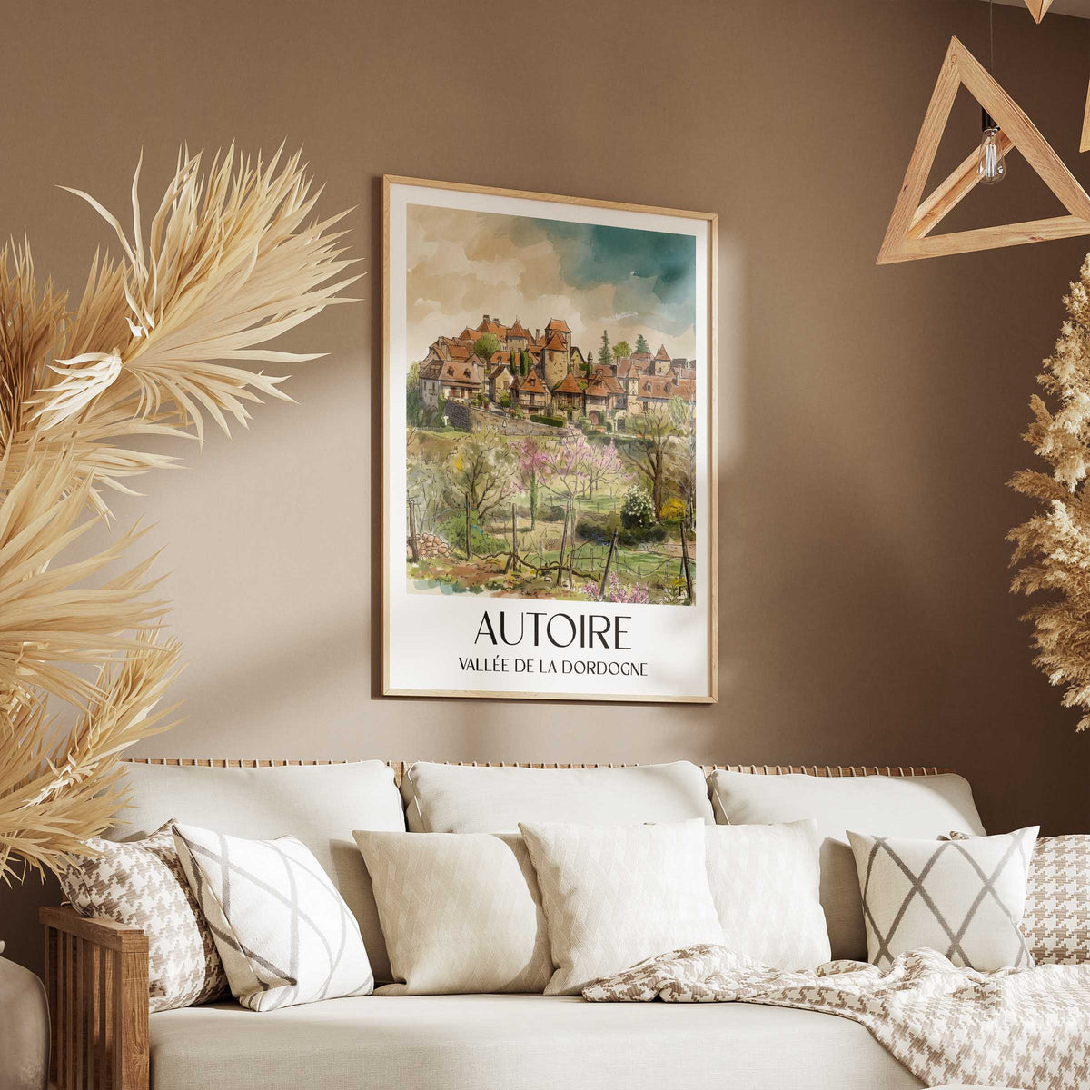 autoire-vallée-de-la-dordogne-frankreich-poster-aquarell