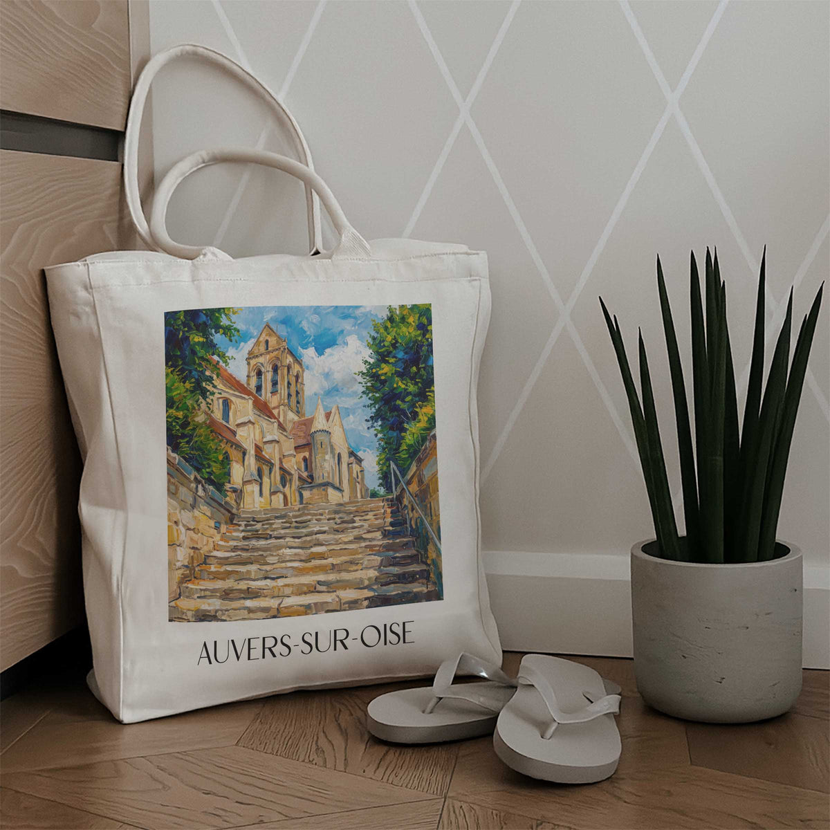 auvers-sur-oise-vallée-de-l’oise-frankreich-einkaufstasche-oil-painting-oelgemaelde