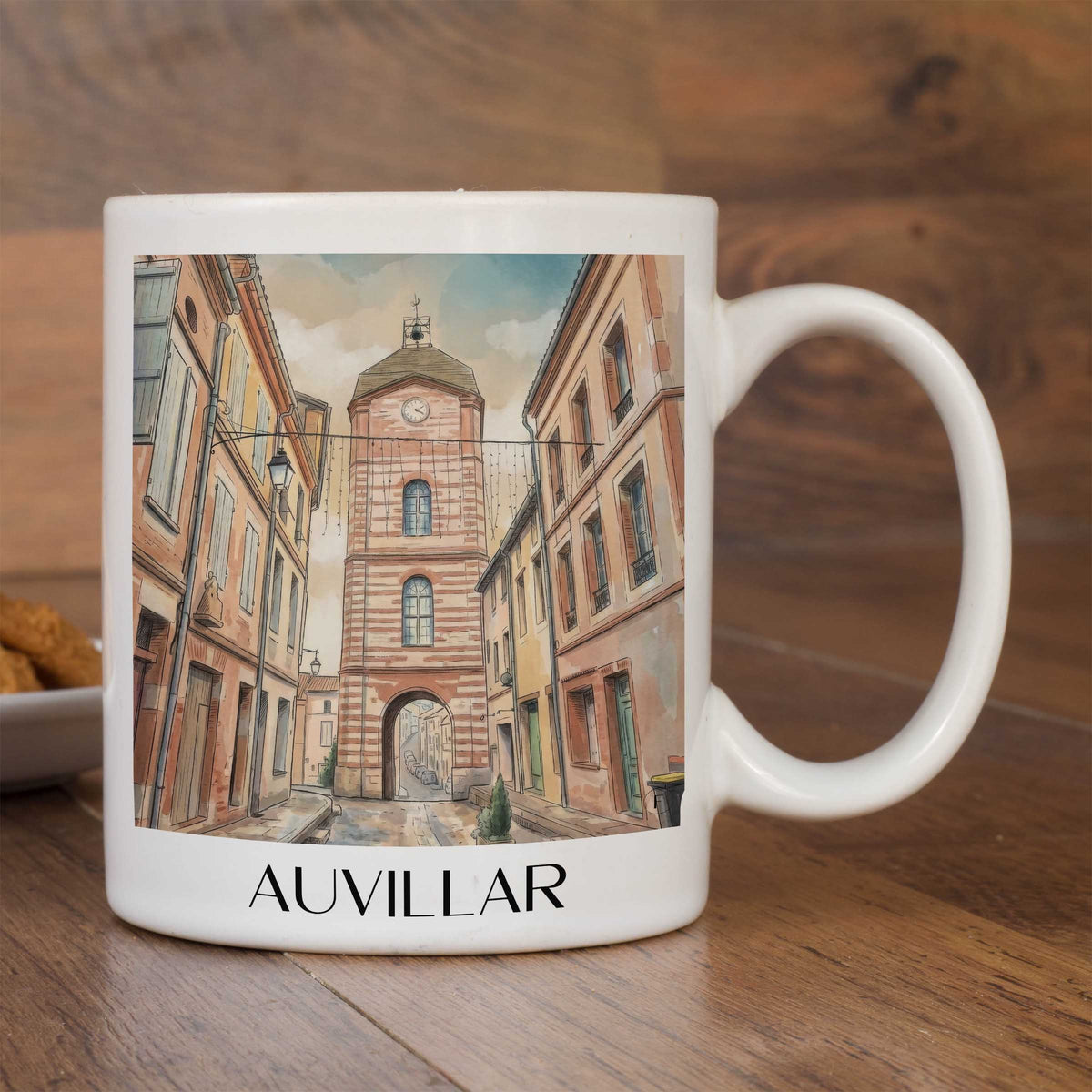 auvillar-okzitanien-frankreich-kaffeebecher-aquarell