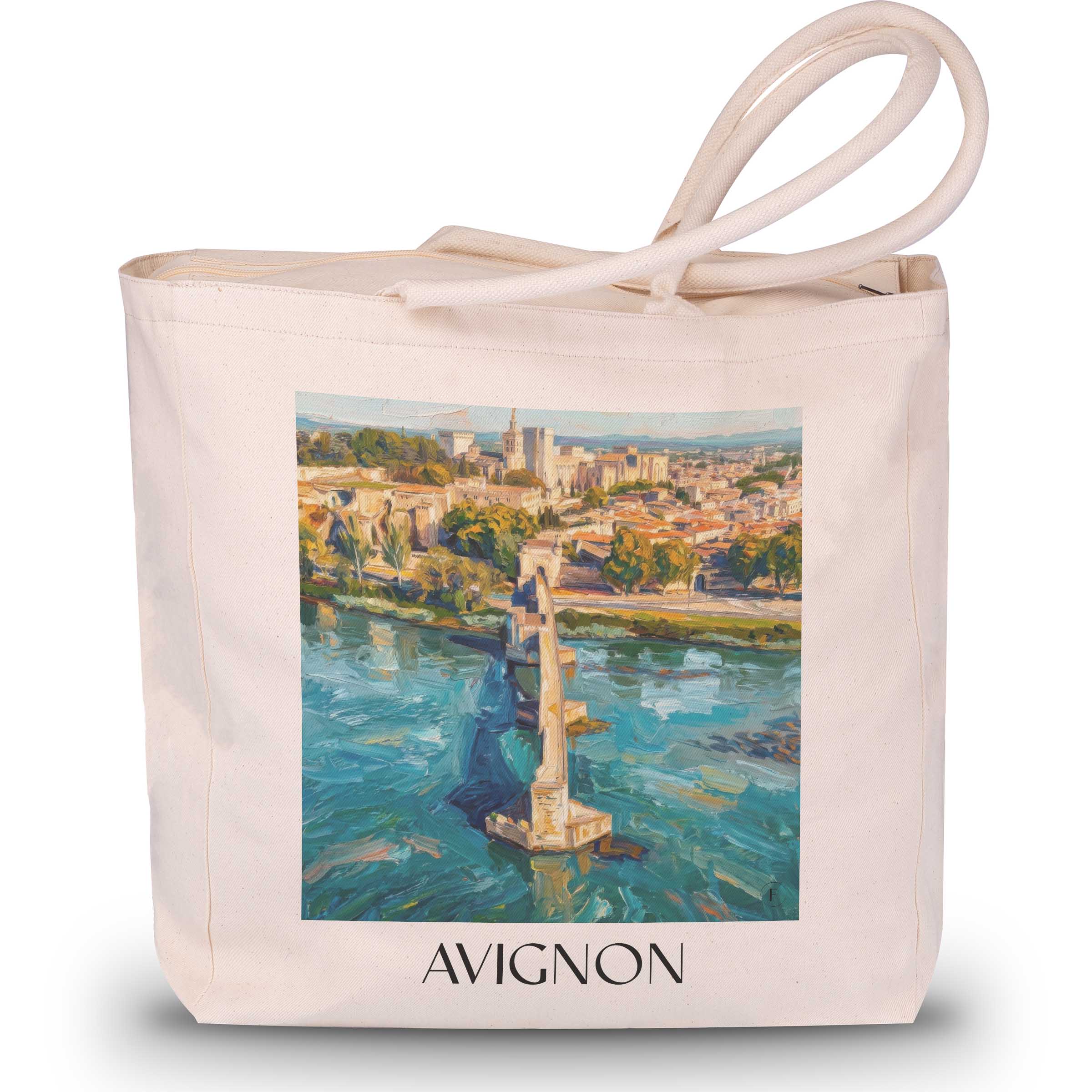 avignon-provence-frankreich-einkaufstasche-oil-painting-oelgemaelde