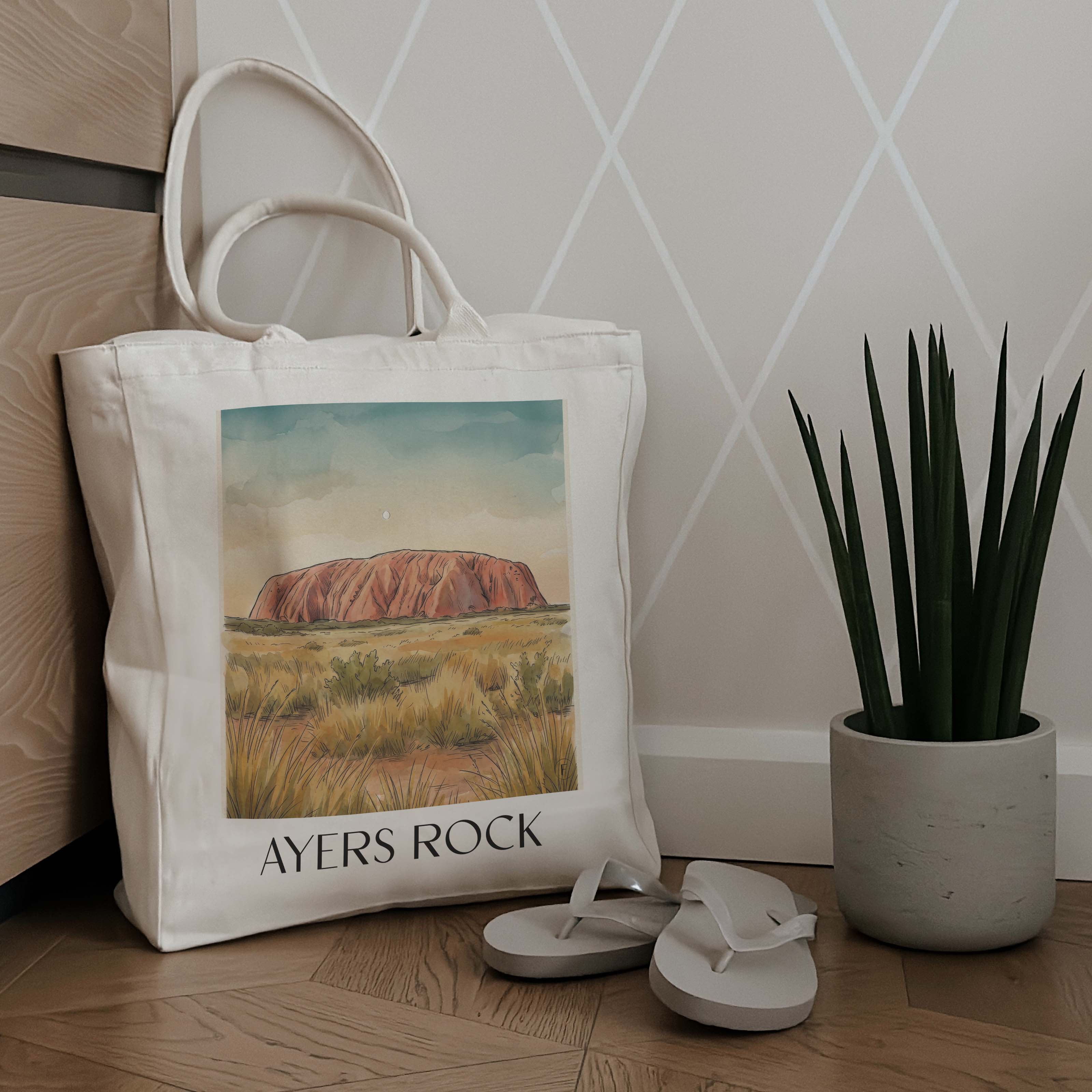 ayers-rock-australien-einkaufstasche-aquarell