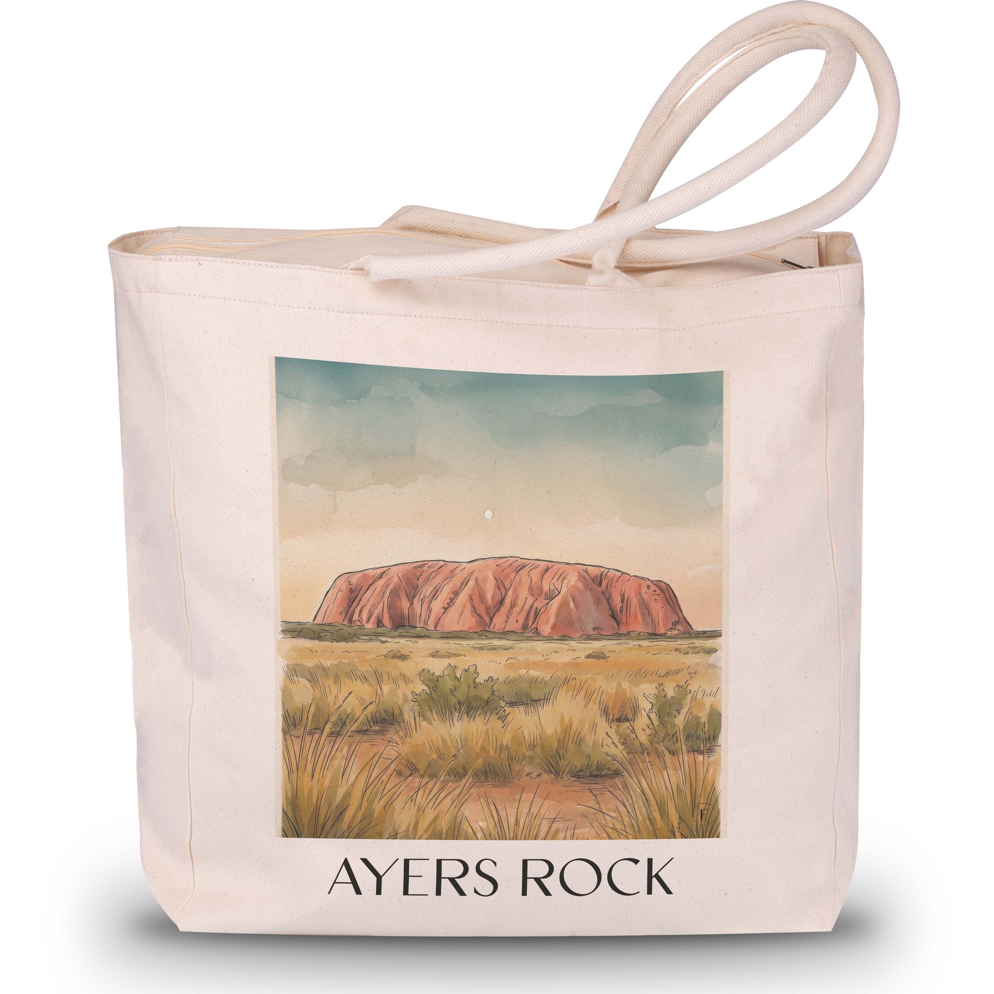 Ayers Rock - Australien Tote Bag - Einkaufstasche im Aquarell Stil - favplace