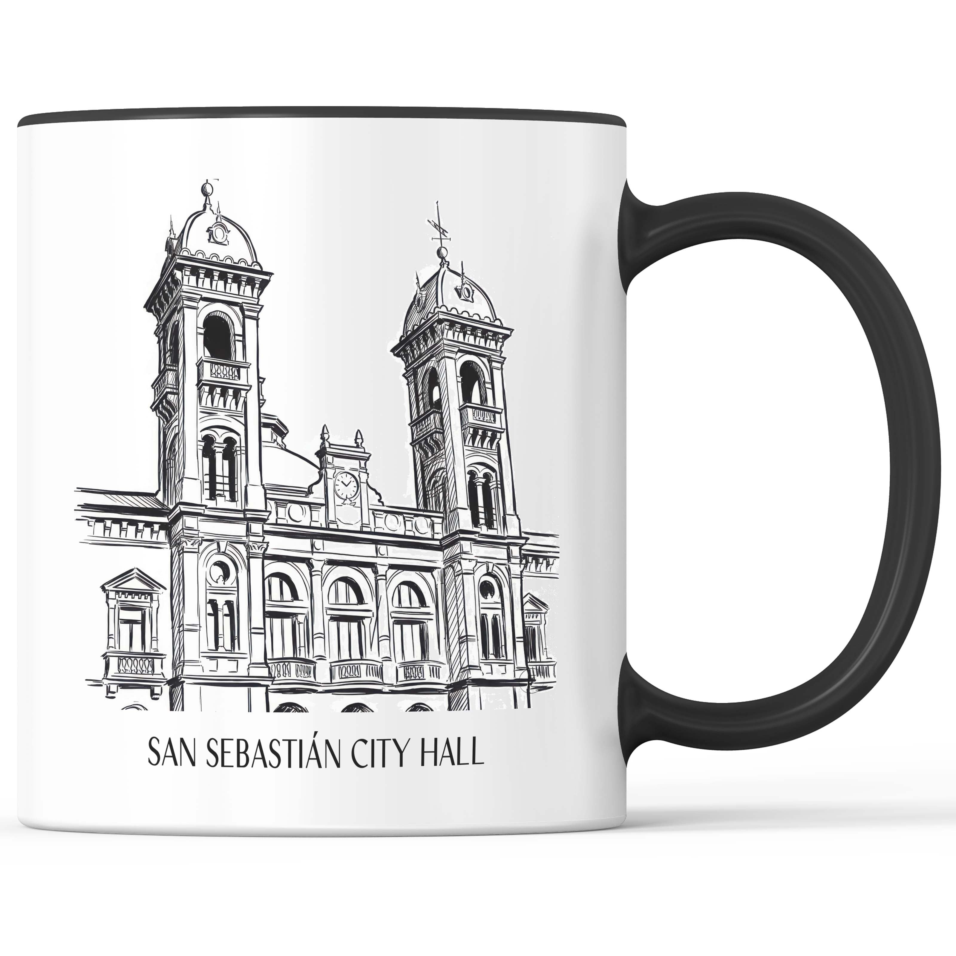 Ayuntamiento de San Sebastián Kaffeebecher - Spanien - Spanien Becher - Kaffeetasse im Skizze Stil - favplace