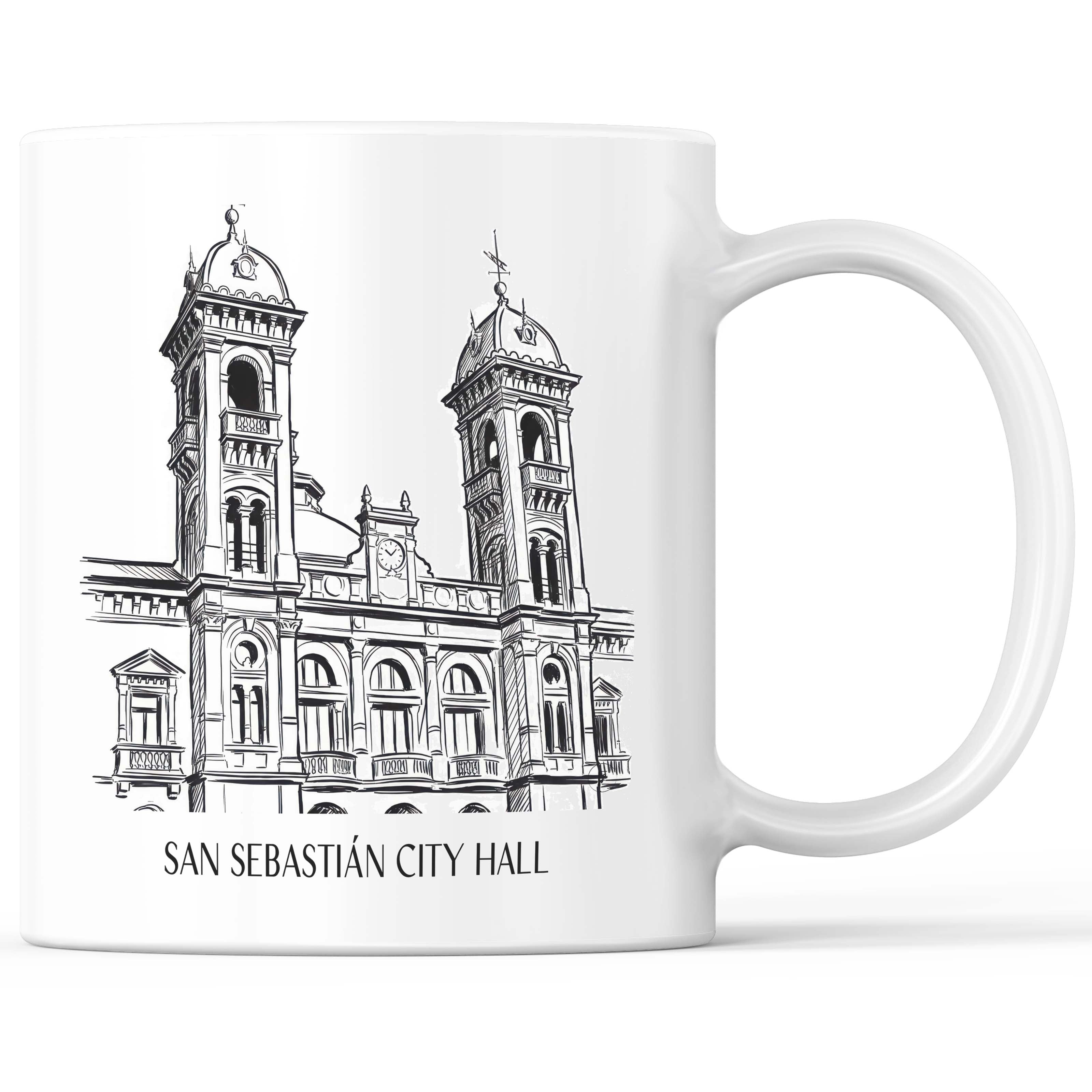 Ayuntamiento de San Sebastián Kaffeebecher - Spanien - Spanien Becher - Kaffeetasse im Skizze Stil - favplace