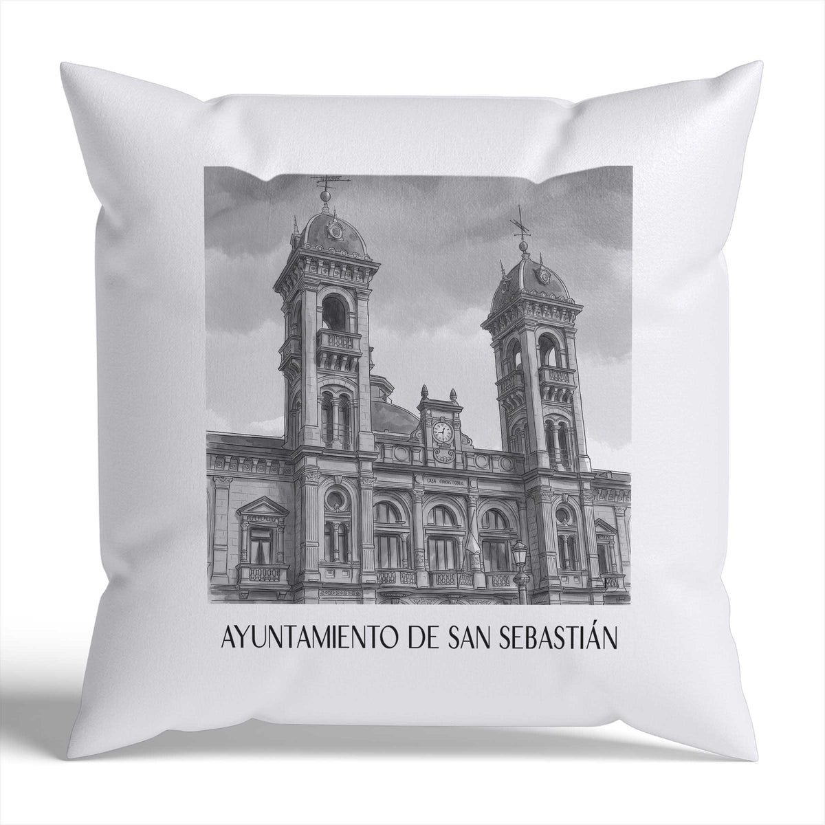 ayuntamiento-de-san-sebastián-spanien-spanien-kissenbezug-aquarell-schwarz-weiss