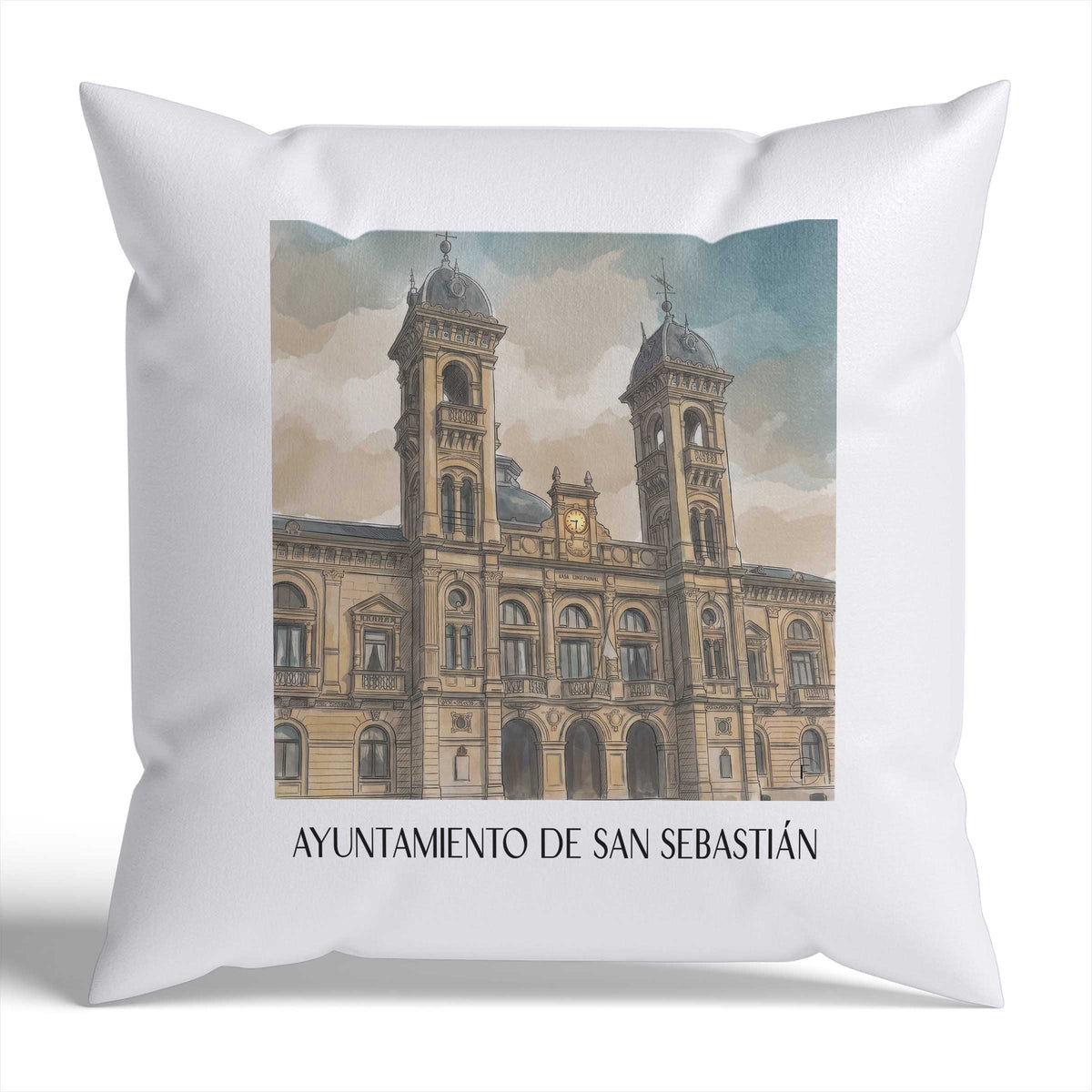 ayuntamiento-de-san-sebastián-spanien-spanien-kissenbezug-aquarell