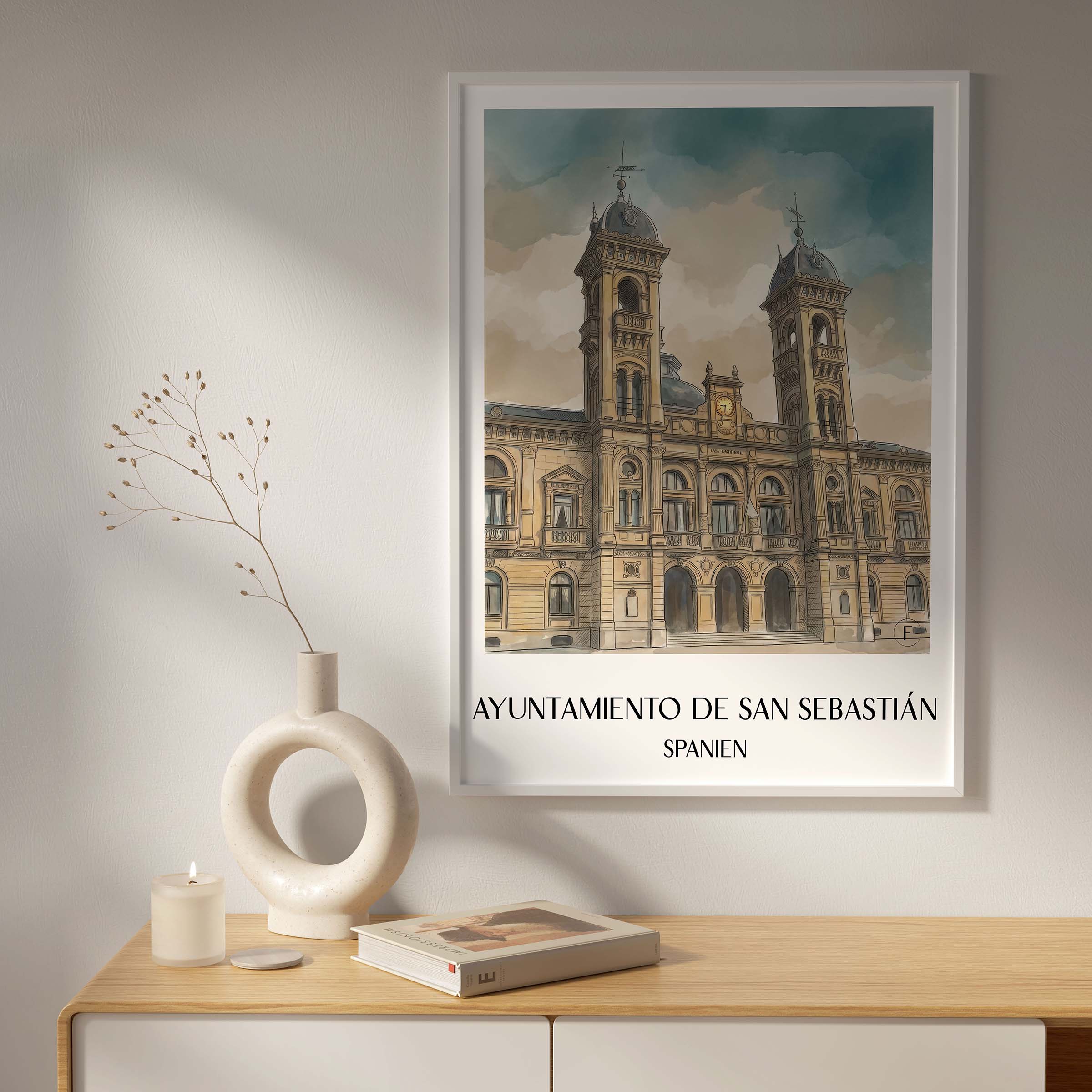 ayuntamiento-de-san-sebastián-spanien-spanien-poster-aquarell