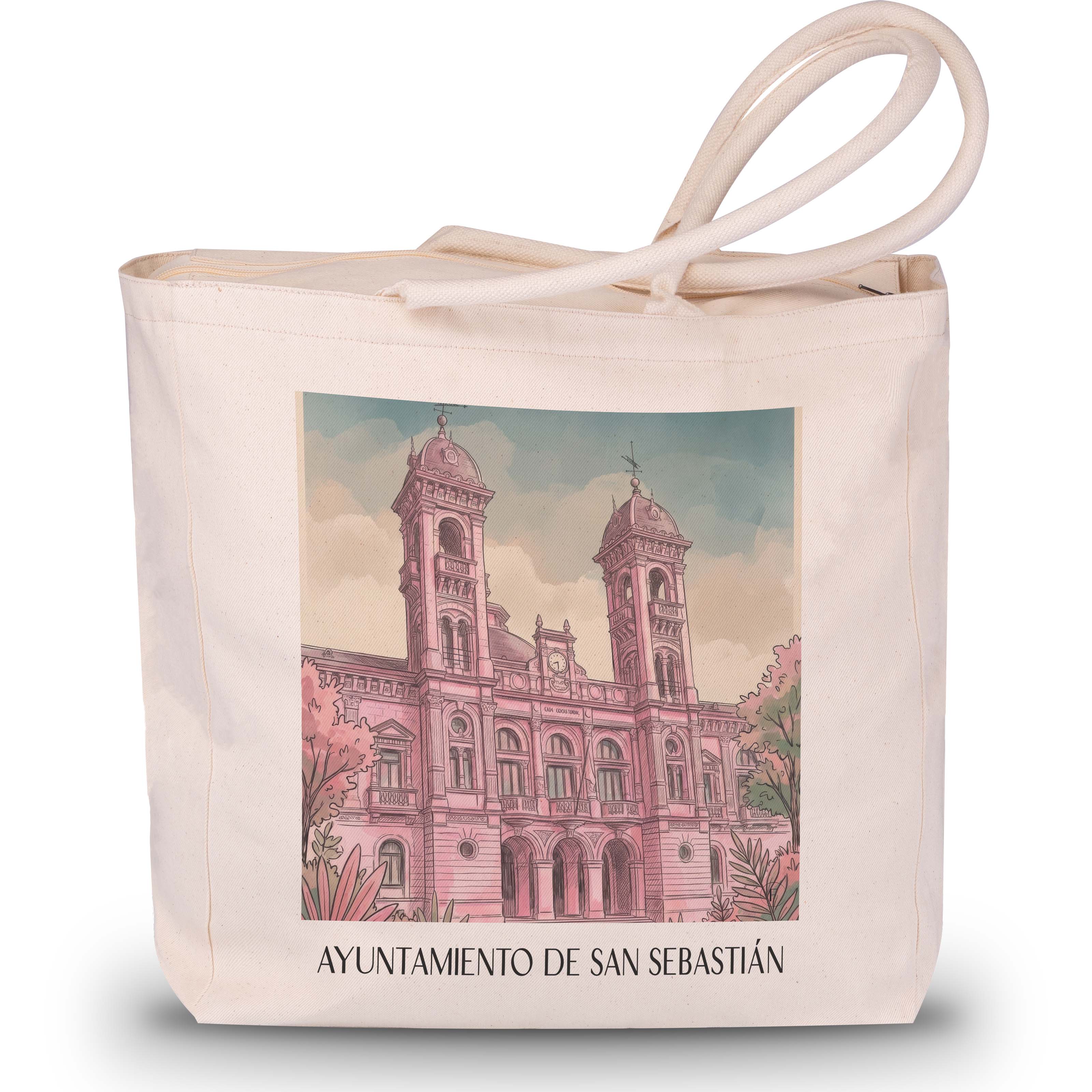ayuntamiento-de-san-sebastián-spanien-spanien-und-spanien-einkaufstasche-aquarell-pink-rosa