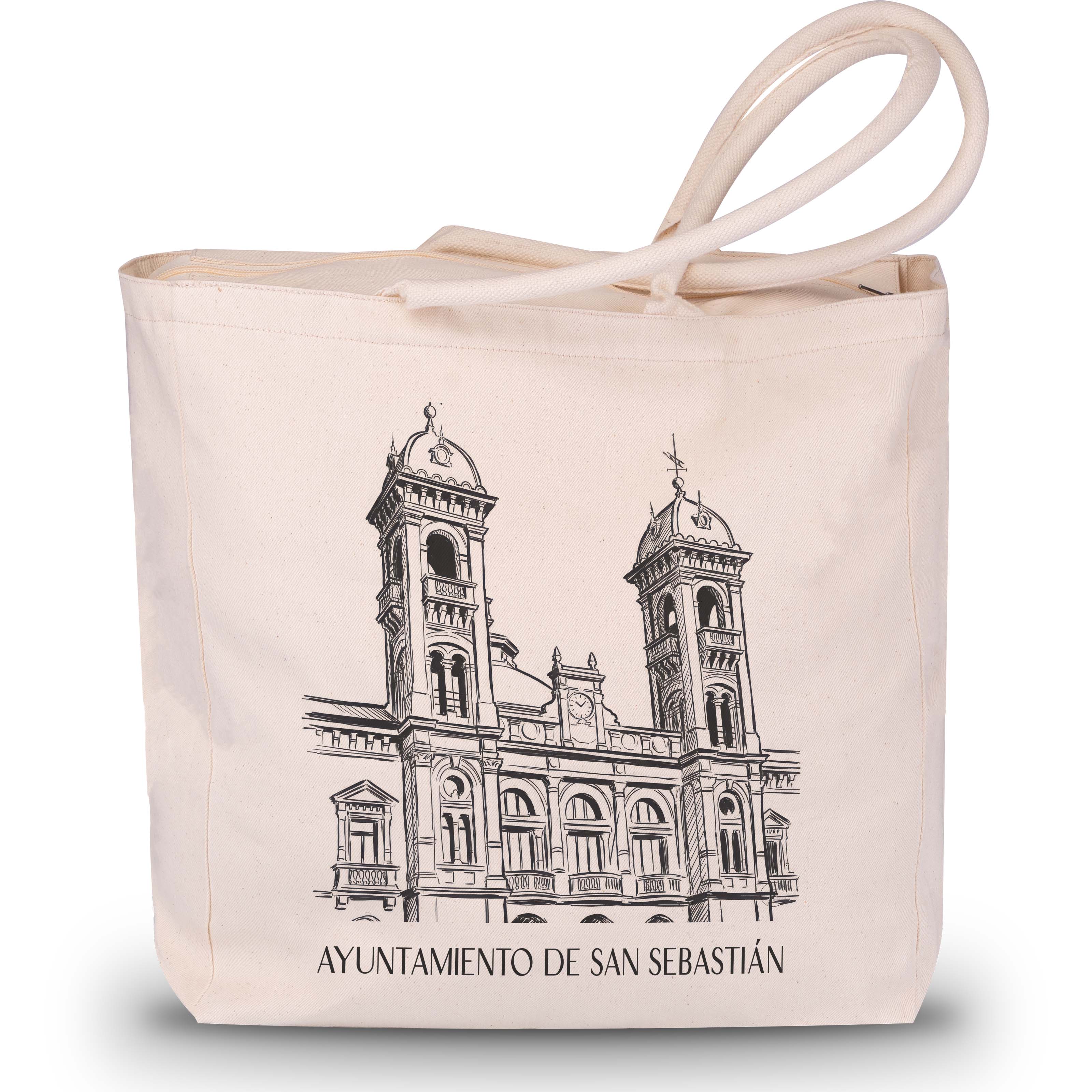 ayuntamiento-de-san-sebastián-spanien-spanien-und-spanien-einkaufstasche-skizze
